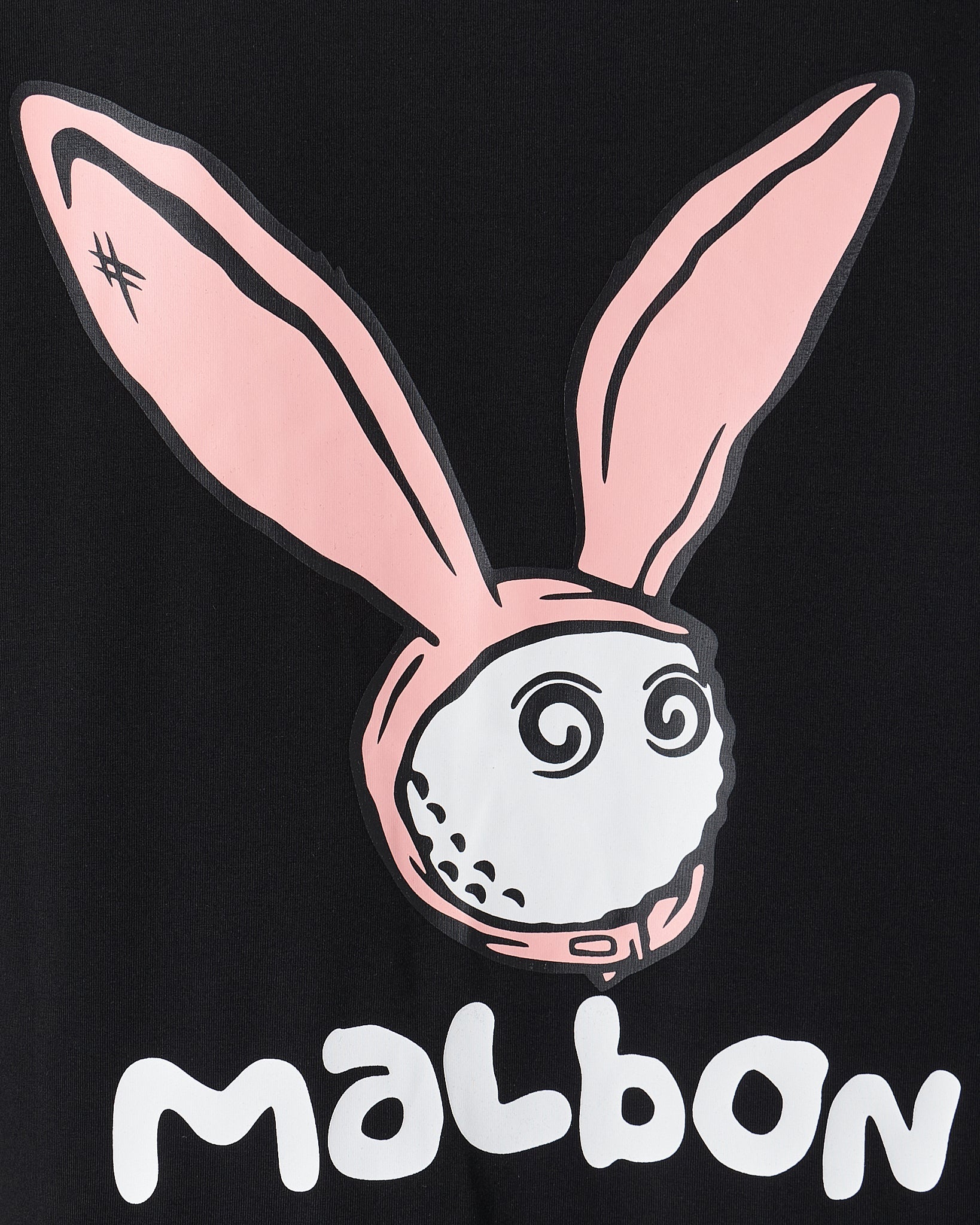 MOI OUTFIT-MAL Bunny Back Printed Unisex Black T-Shirt 17.90