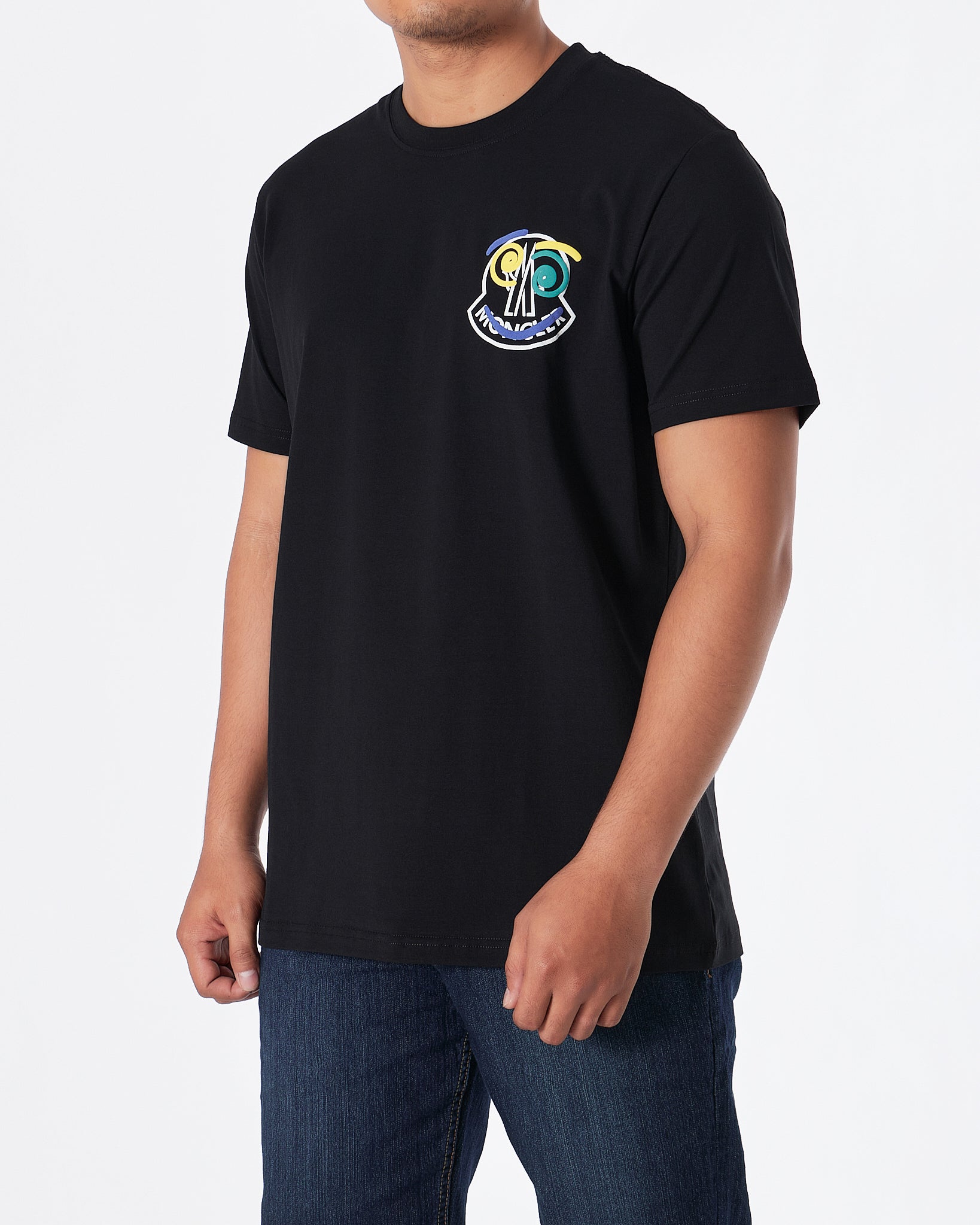 MOI OUTFIT-MON Round Back Printed Men Black T-Shirt 19.90