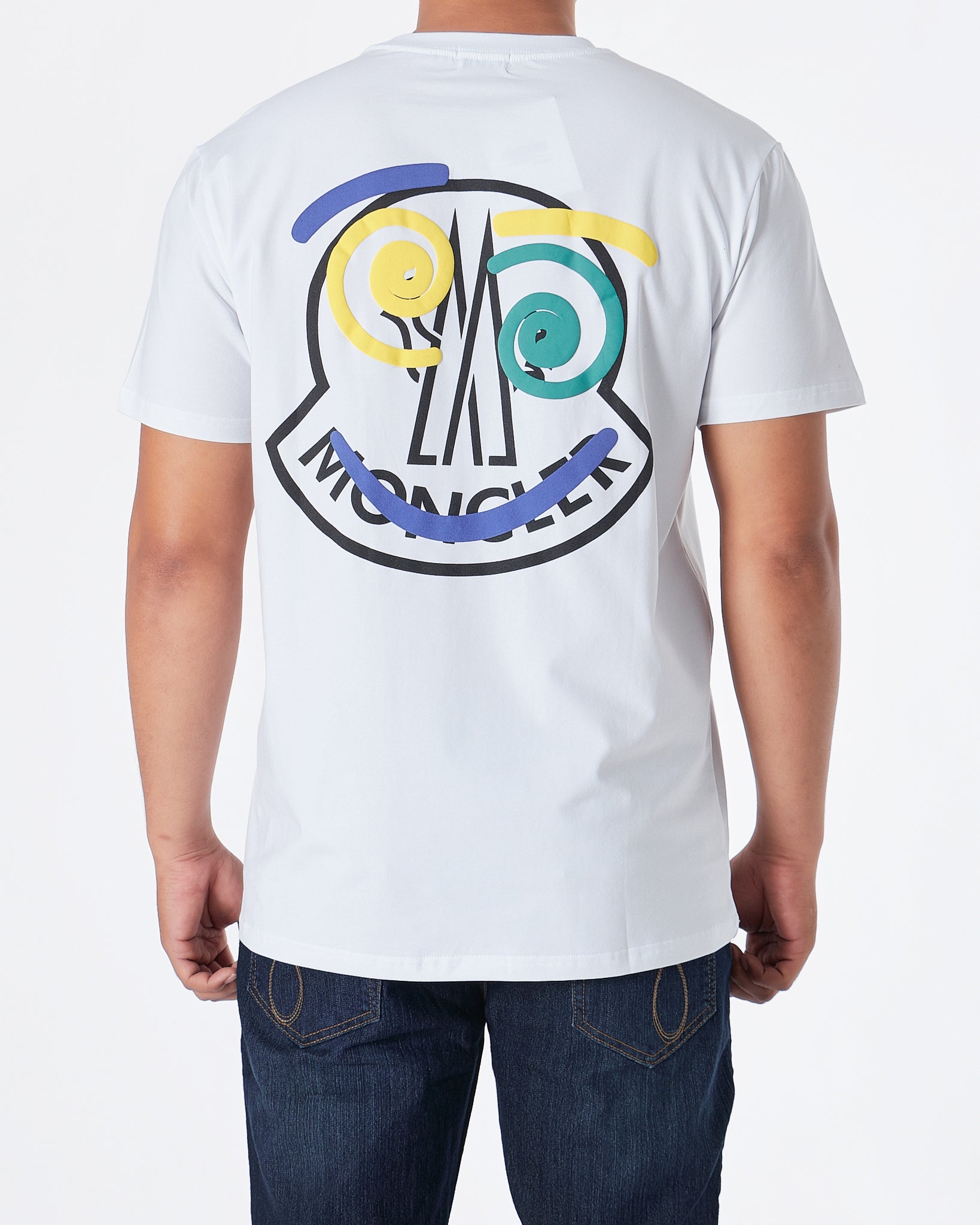 MOI OUTFIT-MON Round Back Printed Men White T-Shirt 19.90