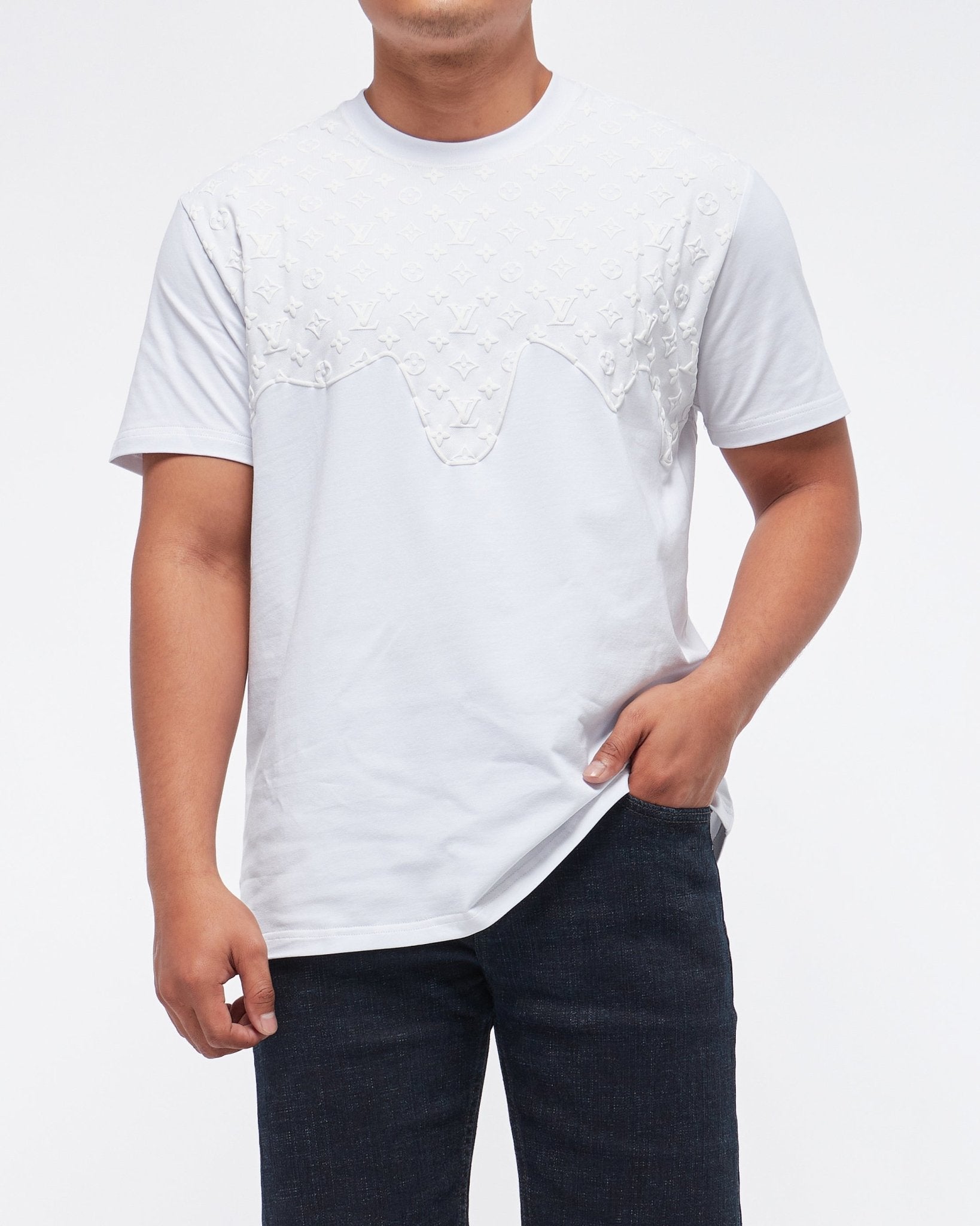 MOI OUTFIT-Monogram Front and Back Printed Men T-Shirt 15.90
