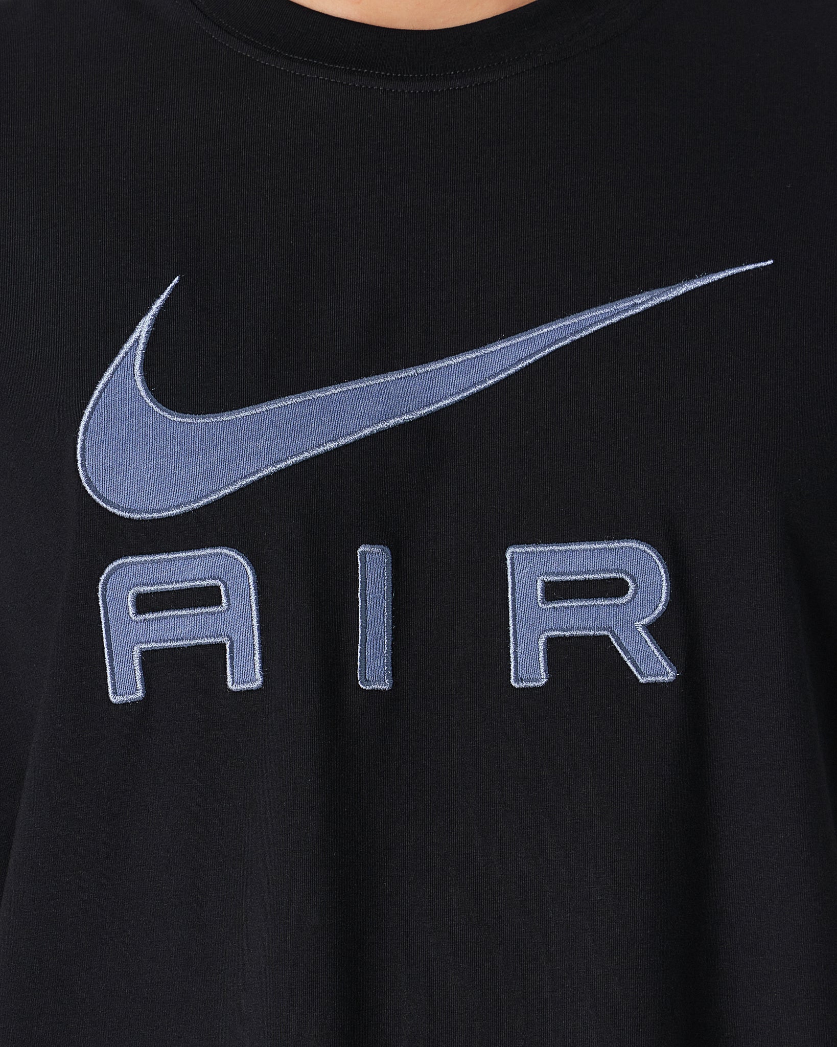 MOI OUTFIT-NIK Air Embroidered Men Black T-Shirt 16.90