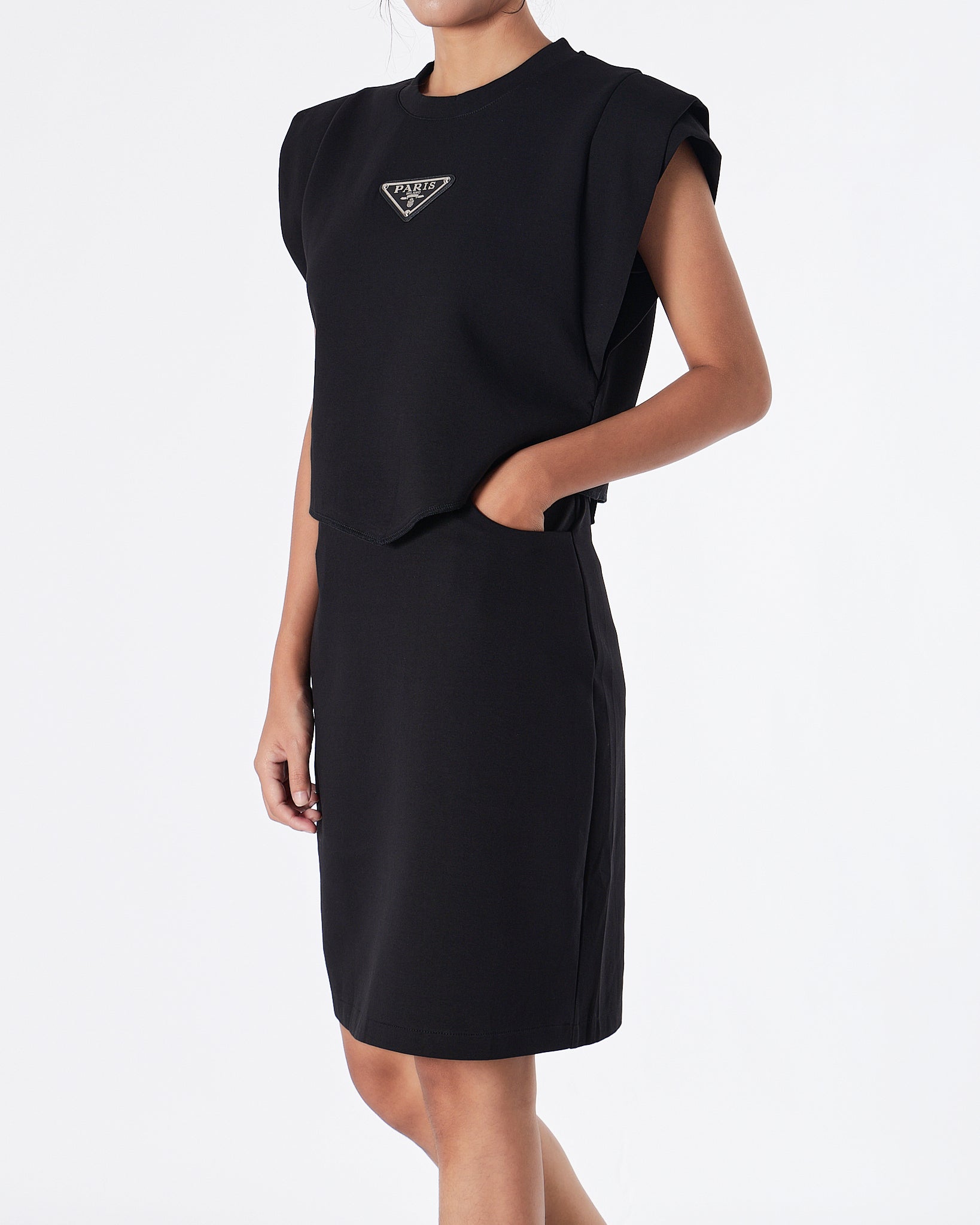 MOI OUTFIT-PD Milano Lady Black Set T-Shirt +Skirt 2pcs 84.90