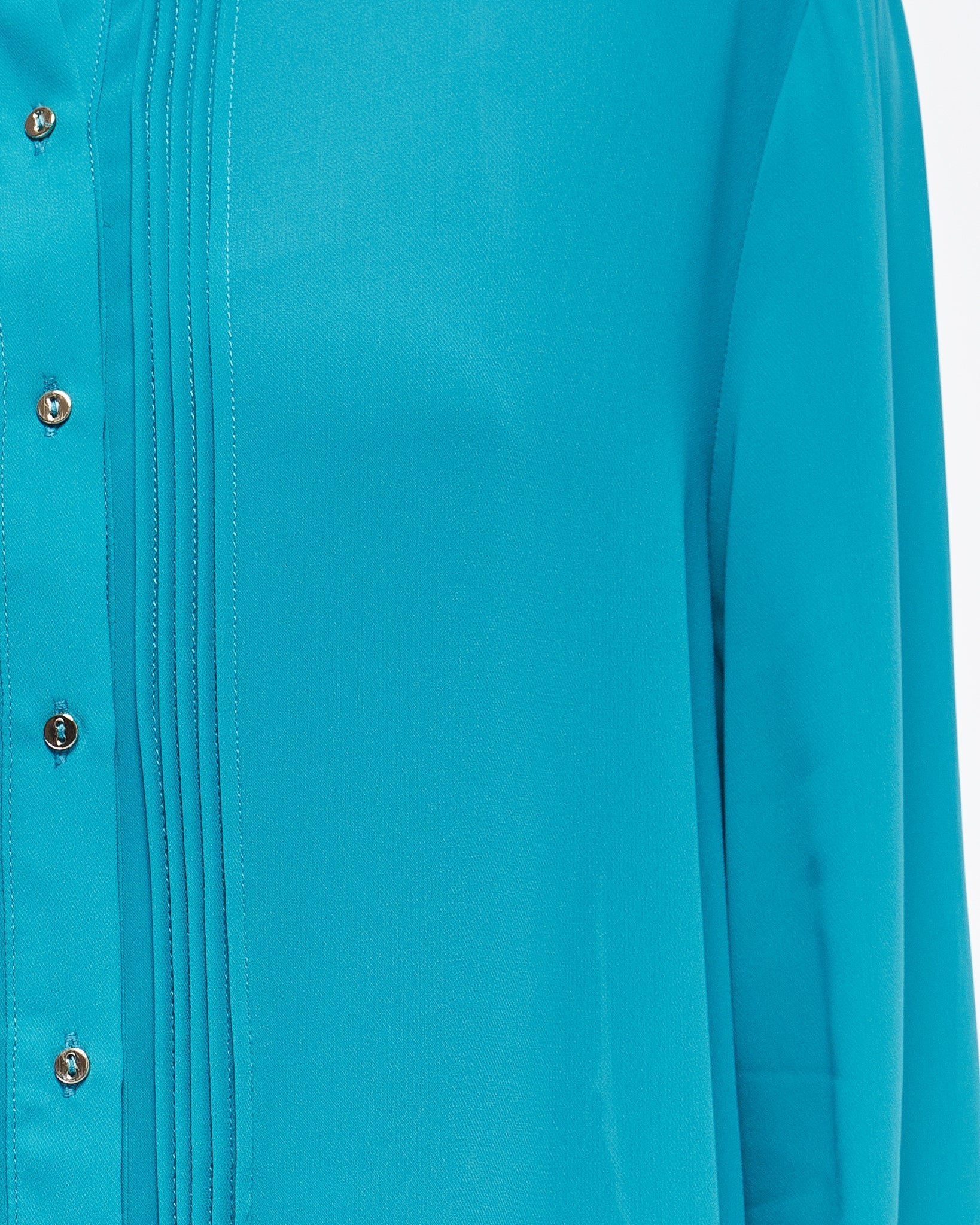 MOI OUTFIT-Plain Color Henley Lady Blouse 19.90