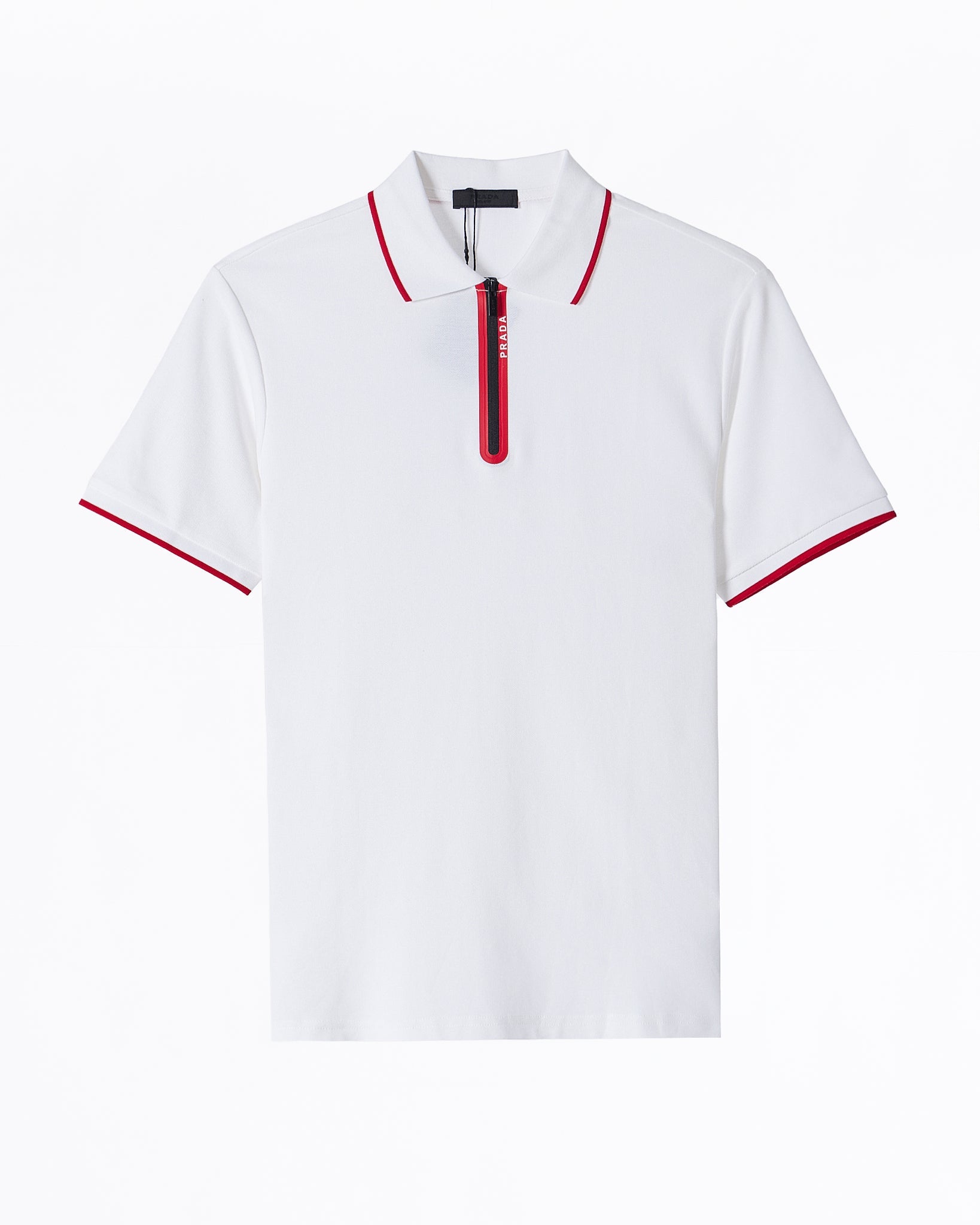 Mercerised Polo Flat Collar T-Shirt White with Chest Pocket MP2