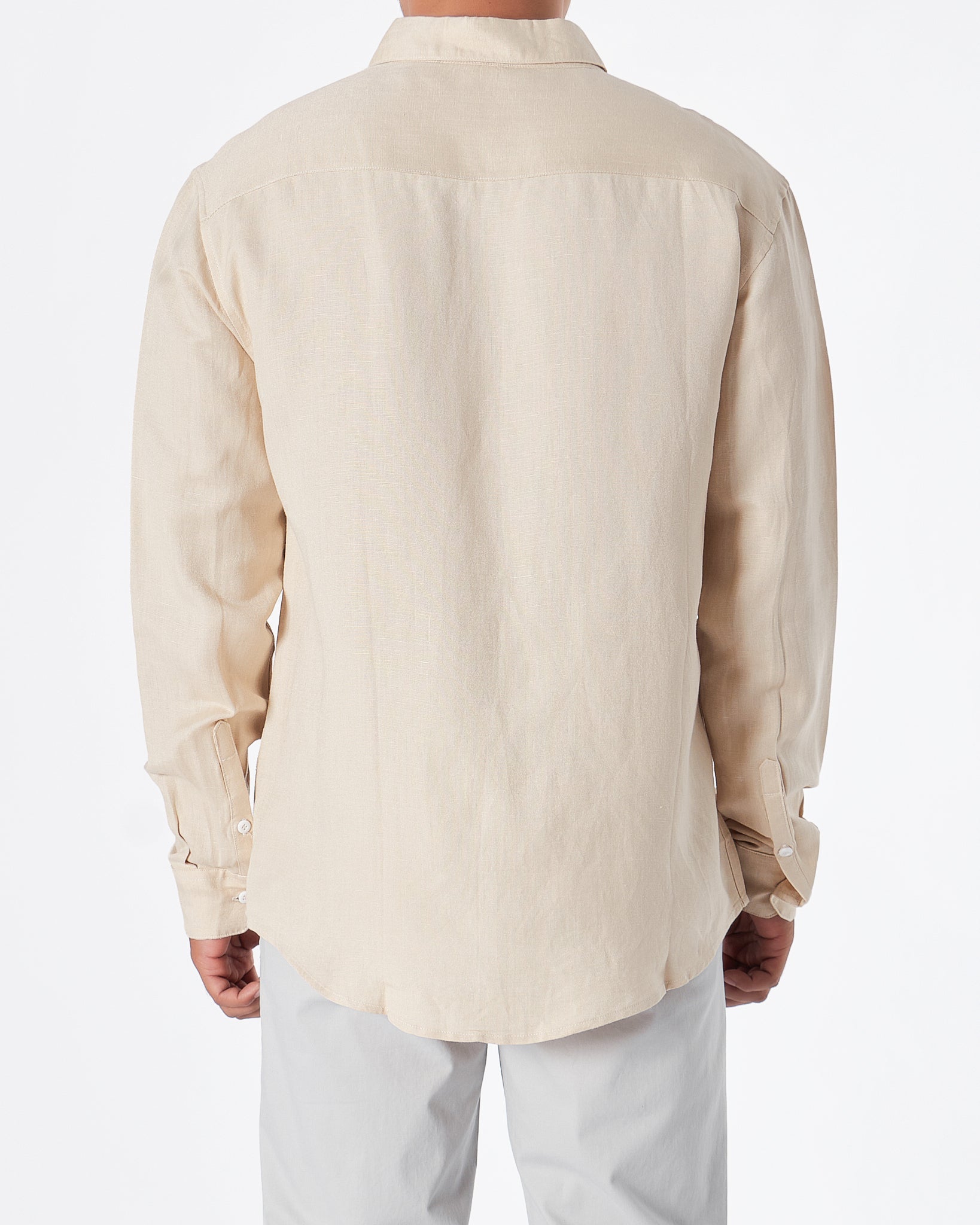 MOI OUTFIT-RL Cotton Men Cream Shirts Long Sleeve 30.90