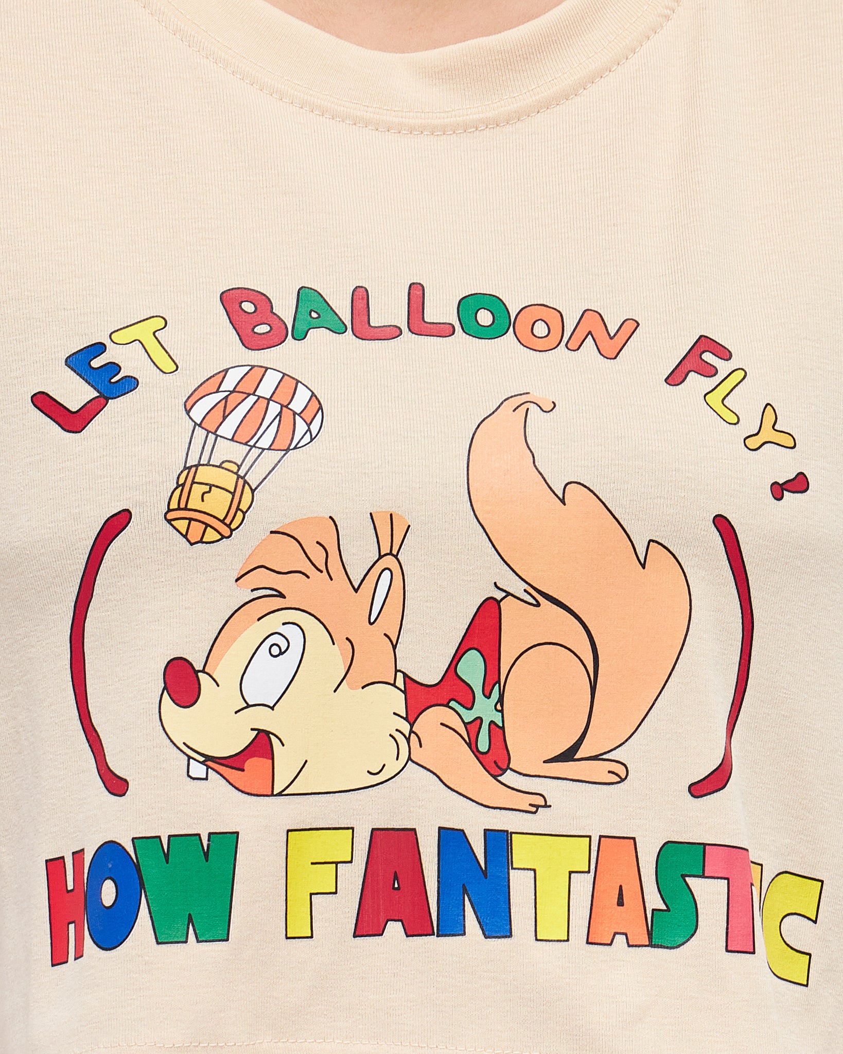 MOI OUTFIT-Squirrel Cartoon Printed Lady Crop Top 9.90