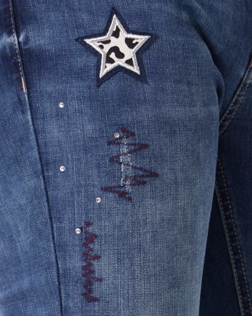 MOI OUTFIT-Star Embroidered Lady Jeans 17.50