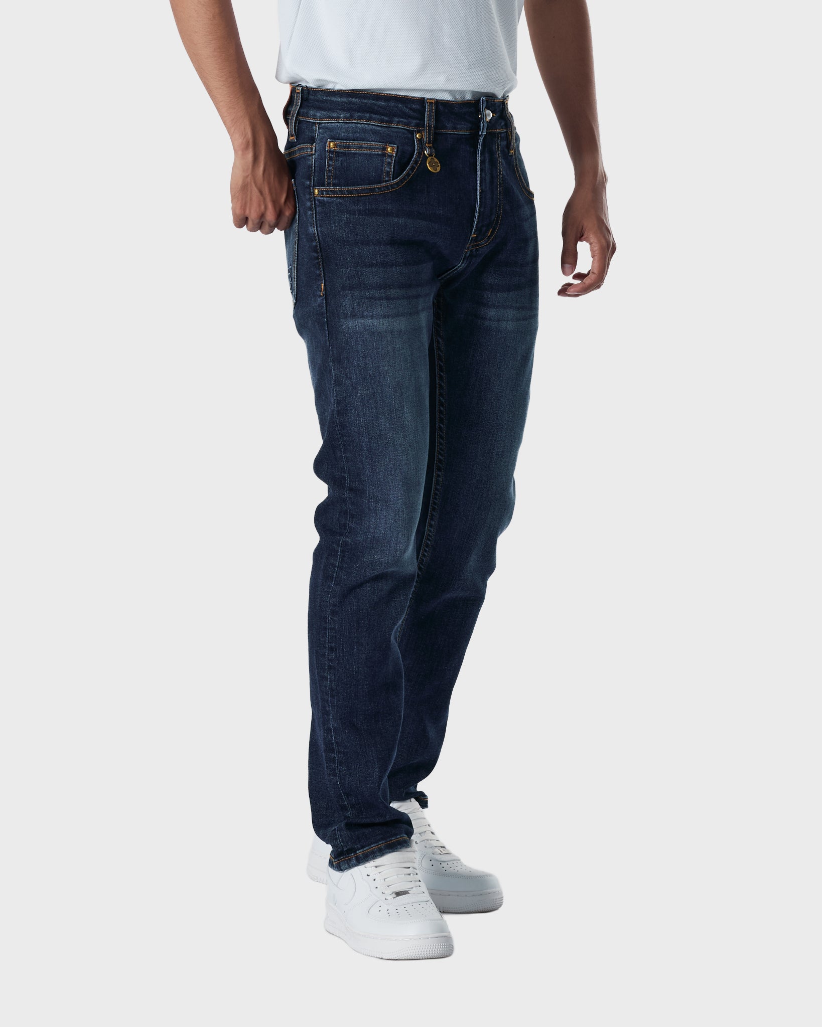LV Men Slim Fit Dark Blue Jeans 25.90