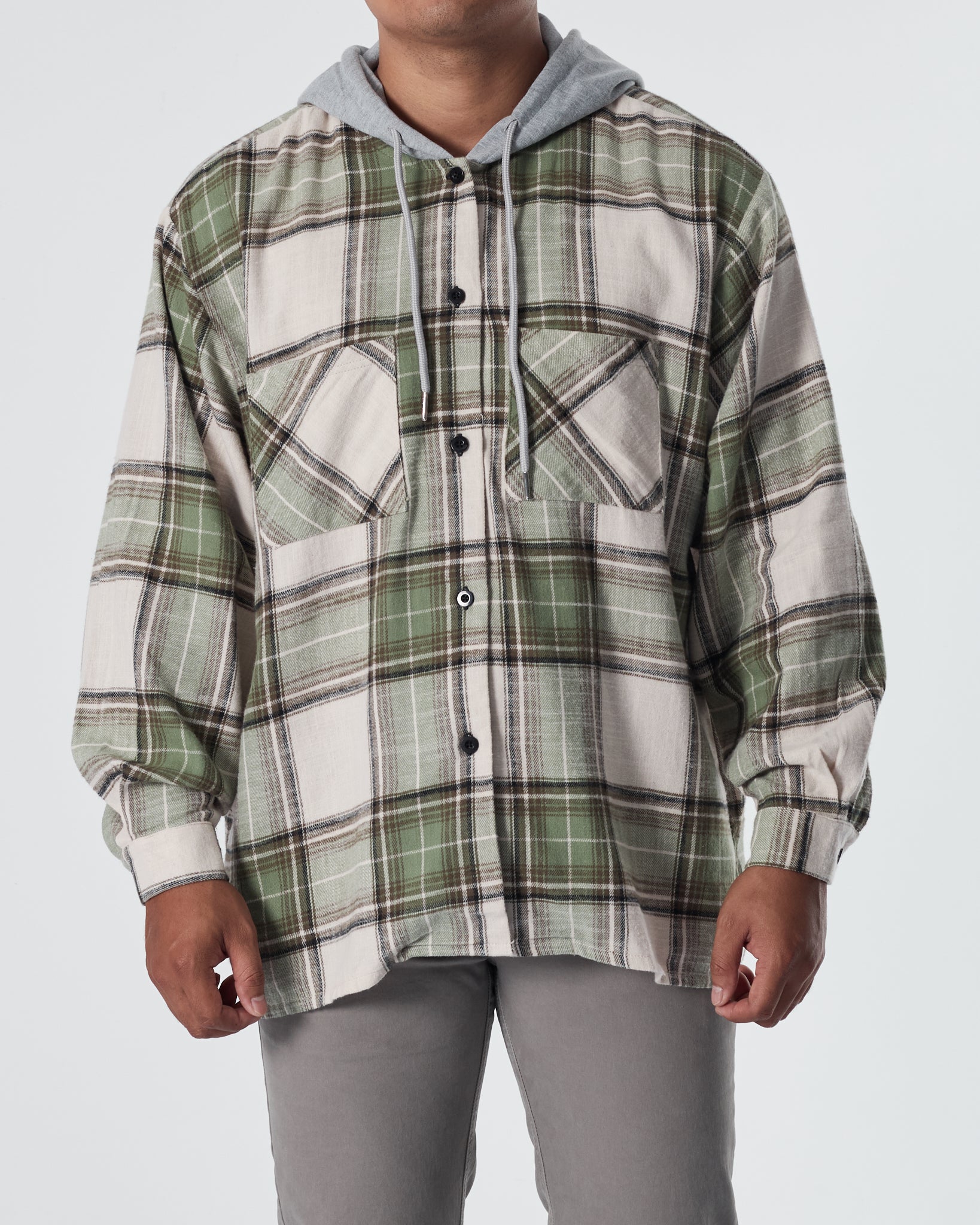 ZAR Checked Men Green Hoodie 18.90