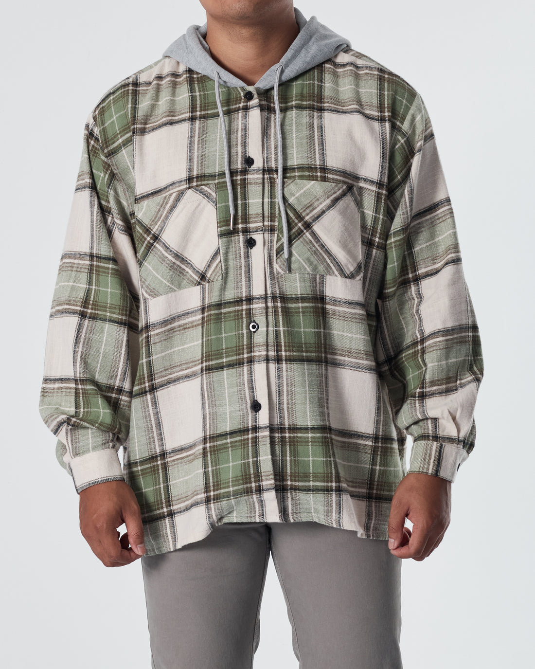 ZAR Checked Men Green Hoodie 18.90