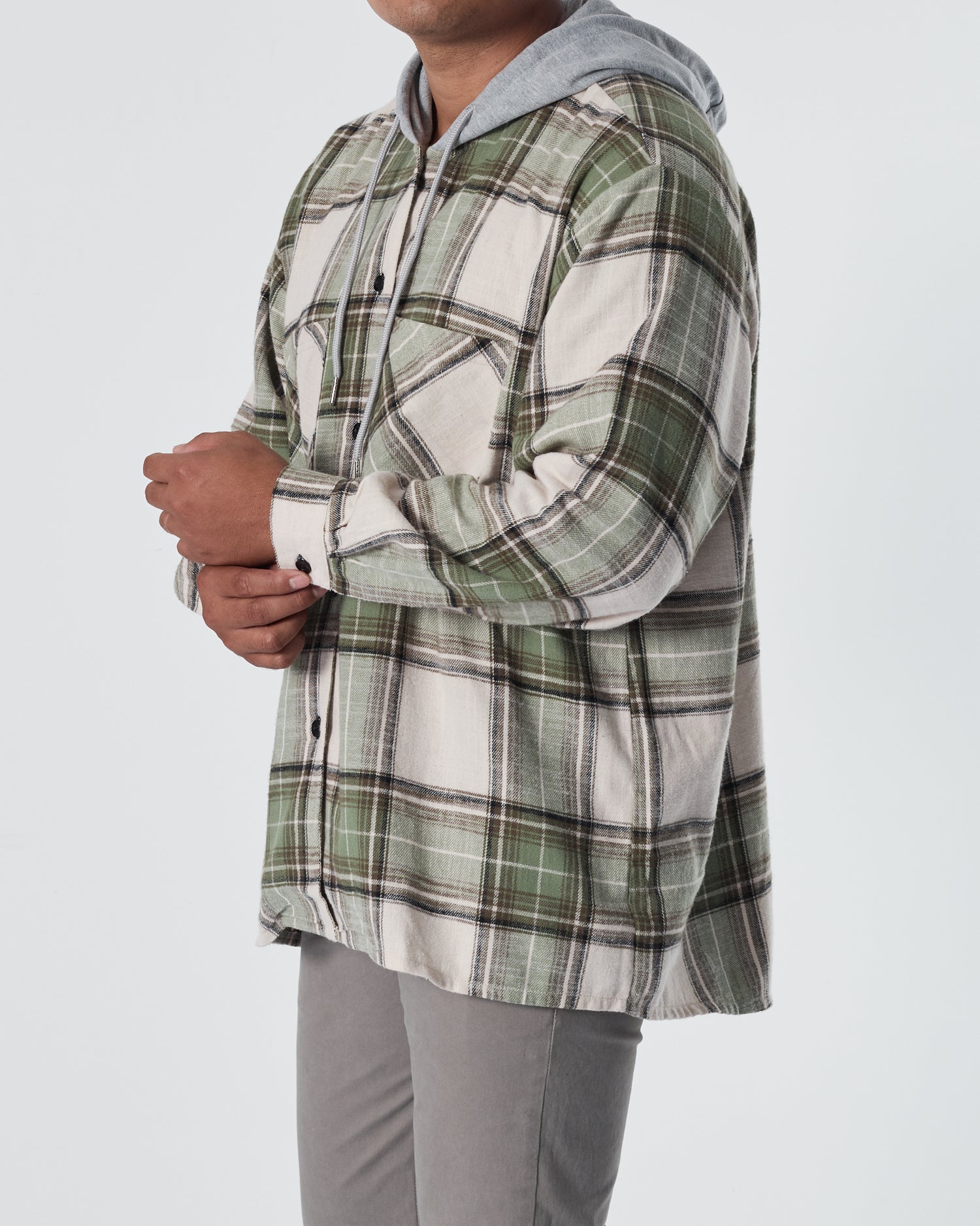 ZAR Checked Men Green Hoodie 18.90
