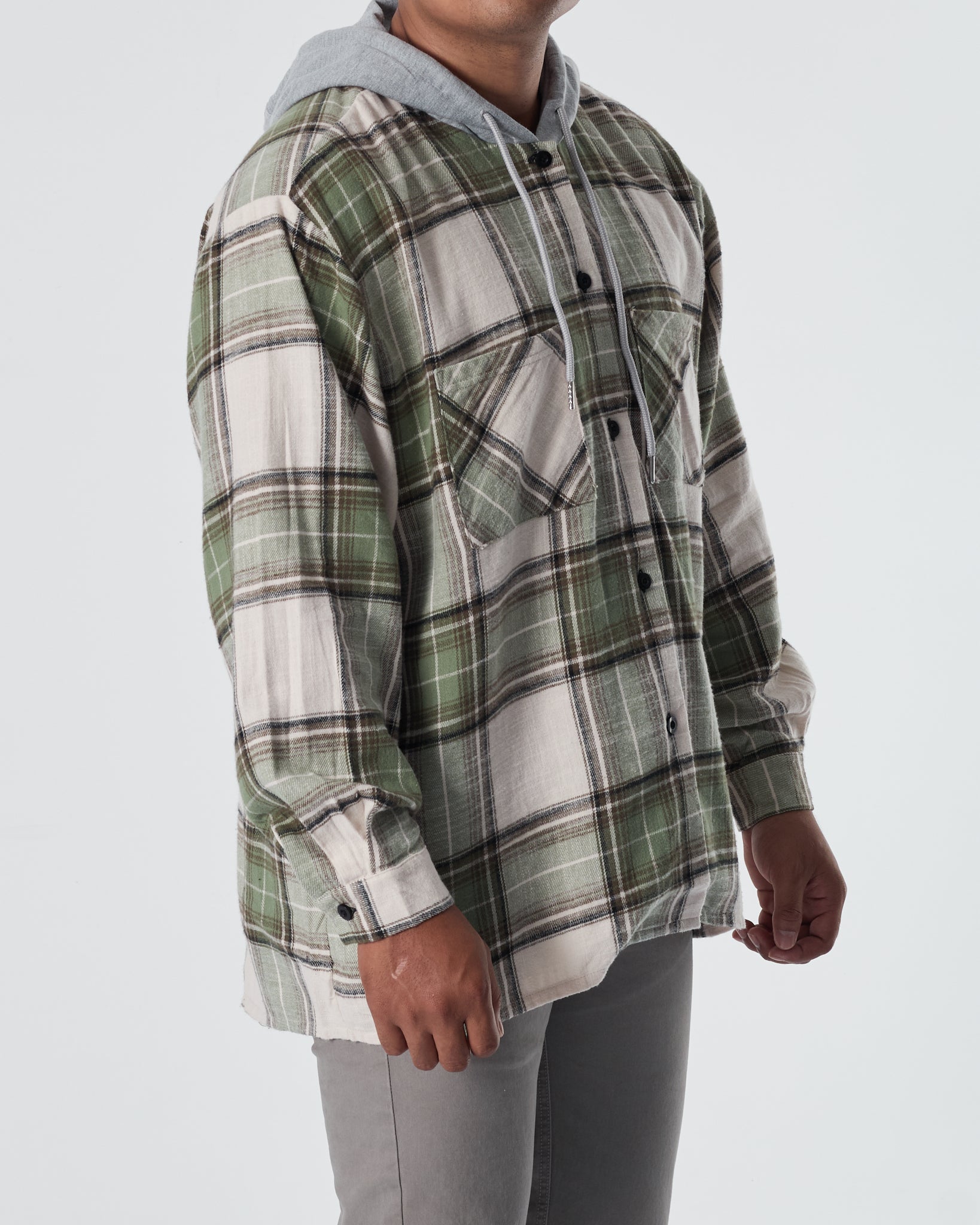 ZAR Checked Men Green Hoodie 18.90