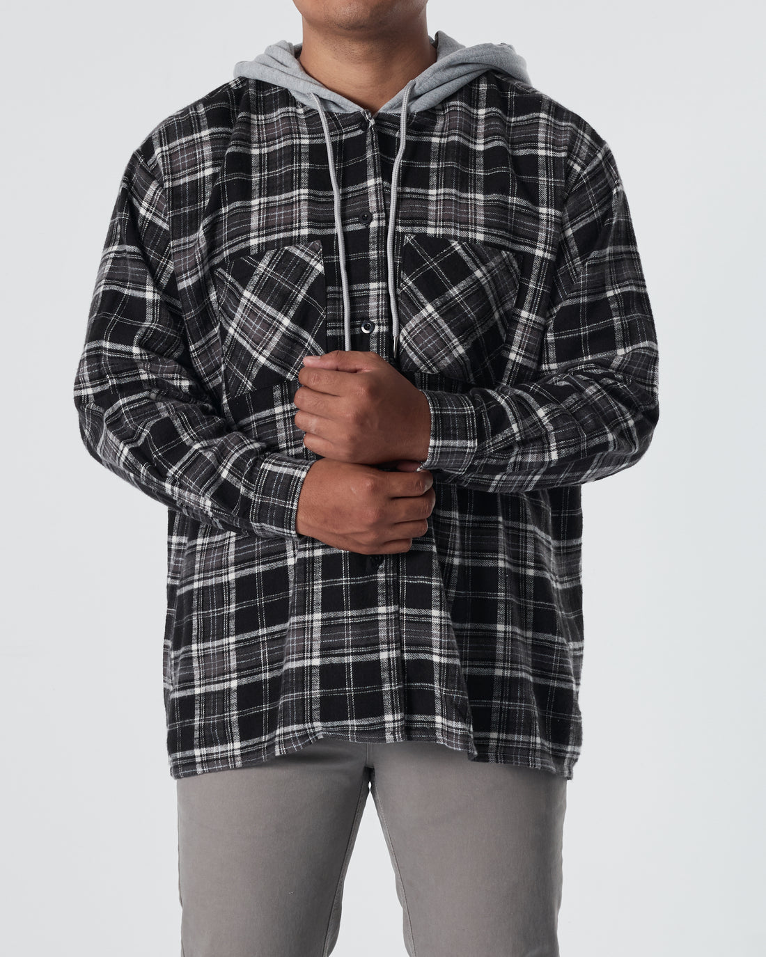 ZAR Checked Men Brown Hoodie 18.90