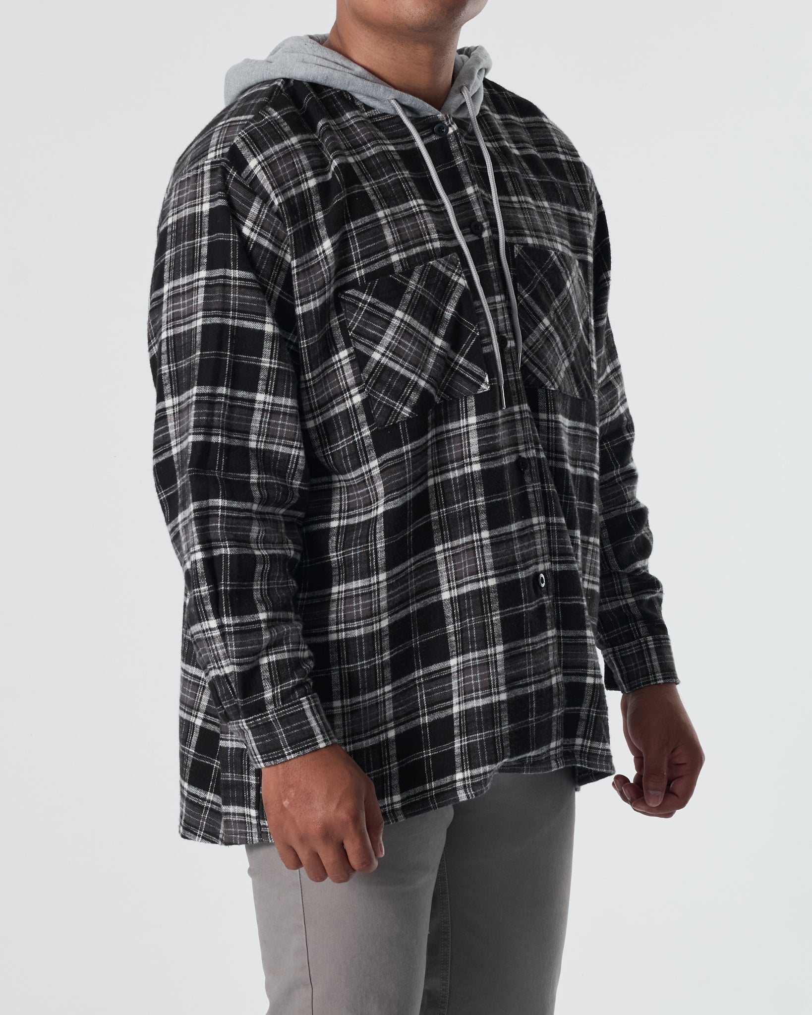 ZAR Checked Men Brown Hoodie 18.90