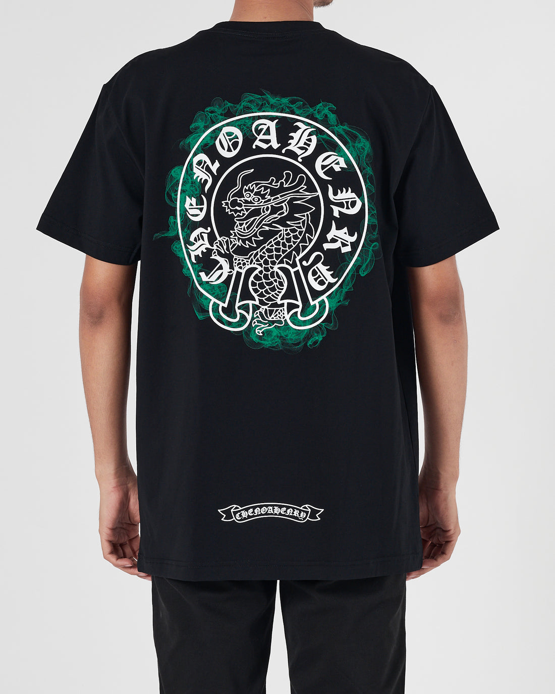 CH Front Back Dragon Printed Men Black T-Shirt 15.90