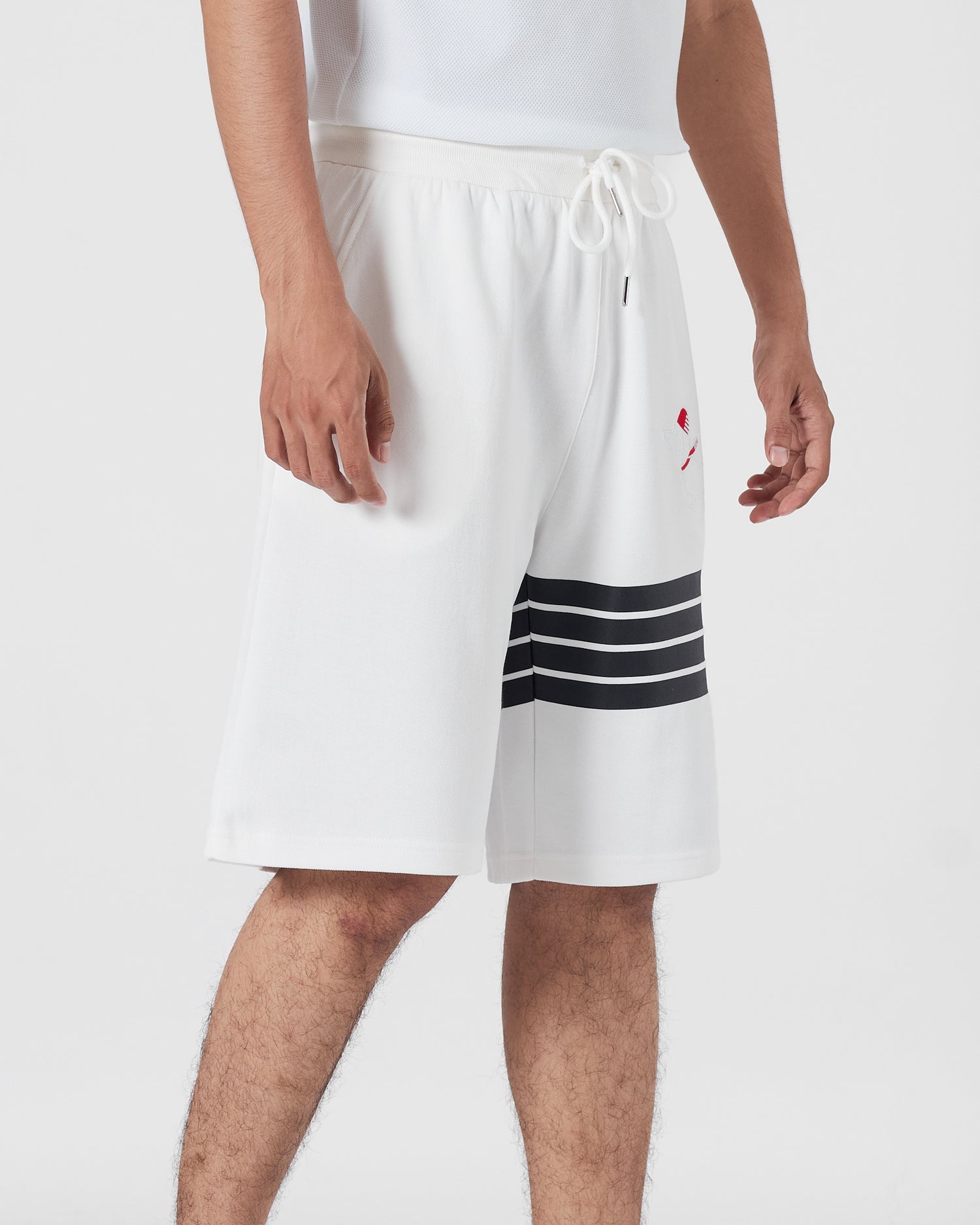 TB 4 Bar Striped Men White Shorts 16.90