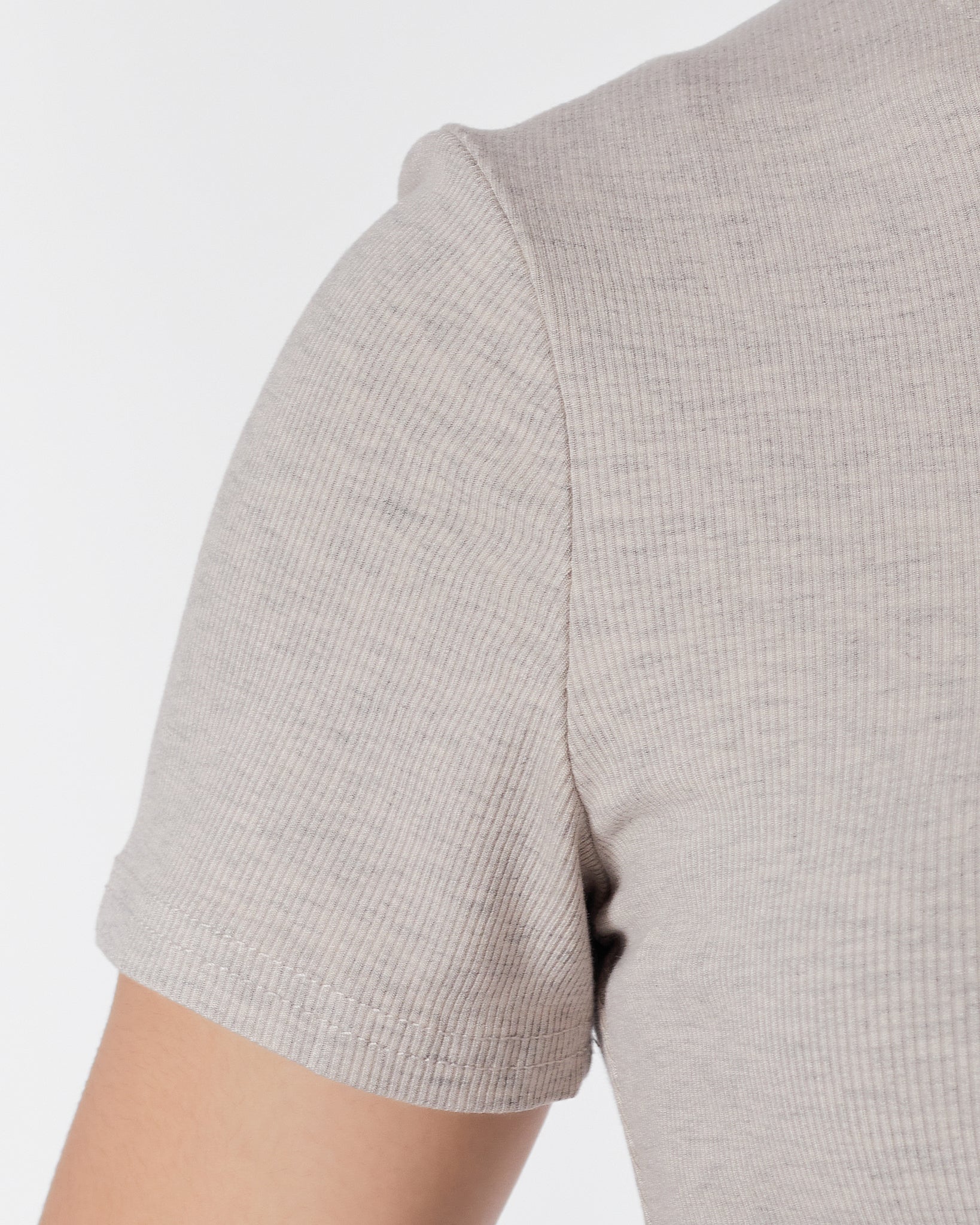 Plain Color Side String  Lady Grey T-Shirt 10.90