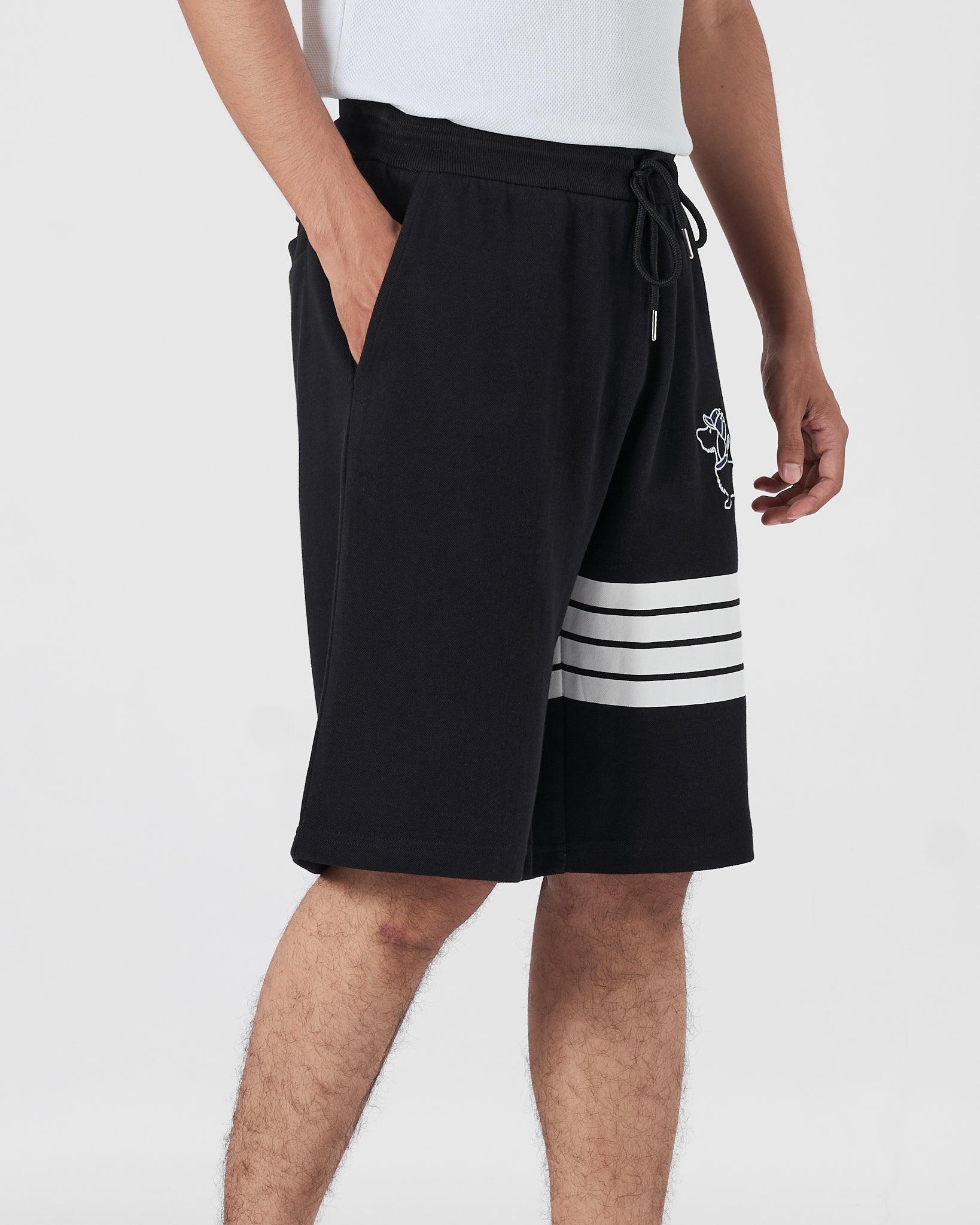 TB 4 Bar Striped Men Black Shorts 16.90