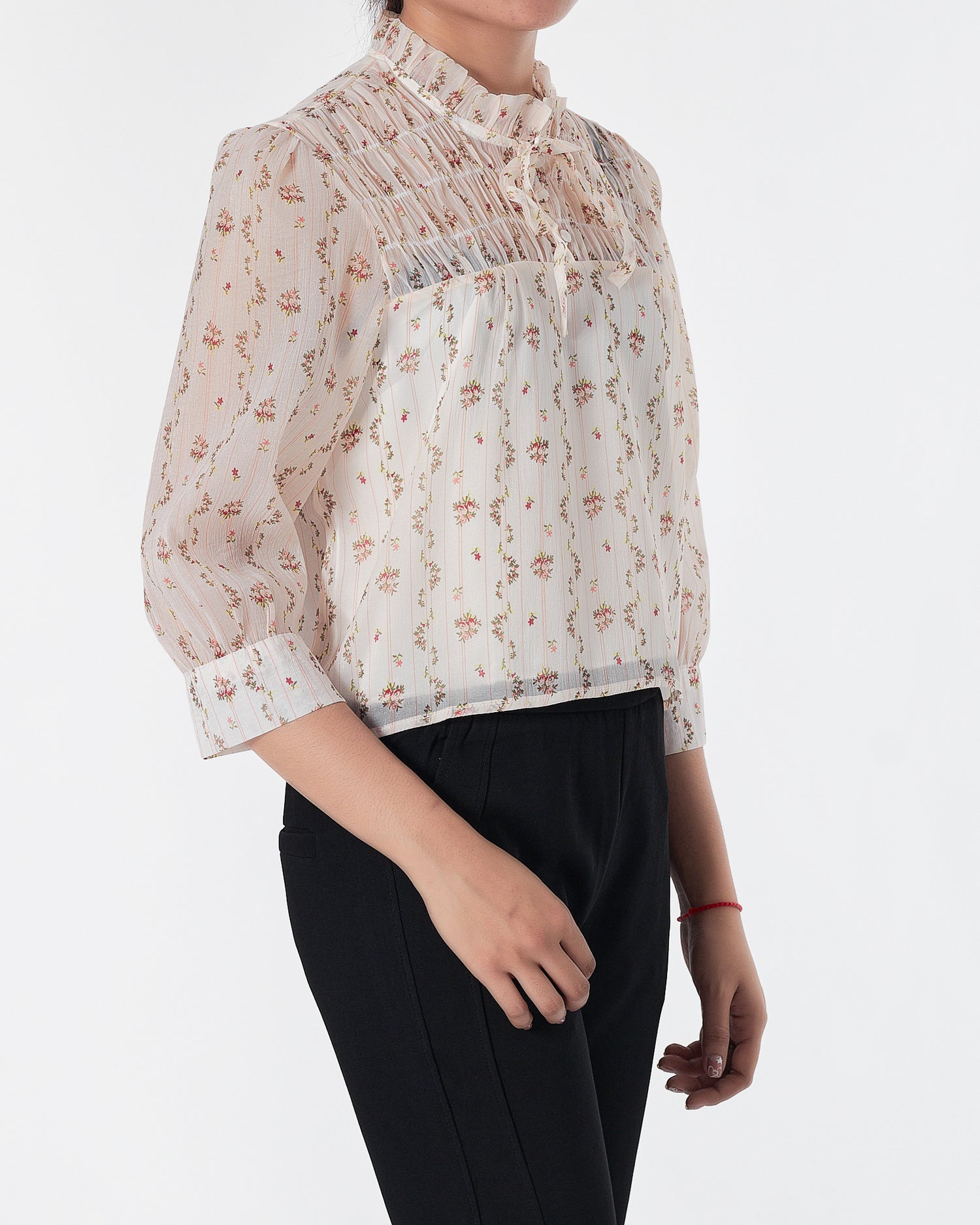 Floral Over Printed Lady Shirts Short Sleeve 14.90