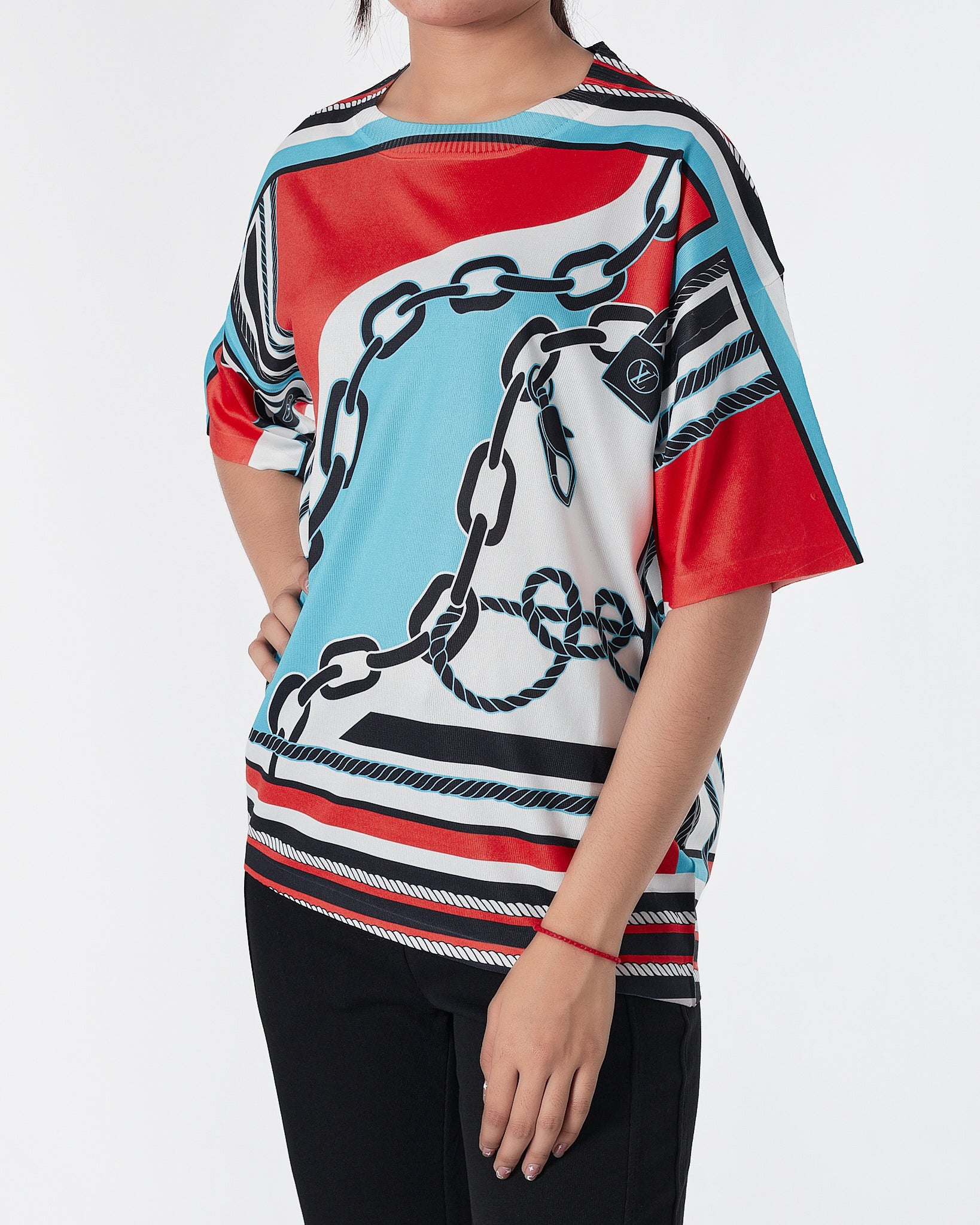 Chain Over Printed Lady Shirt 15.90