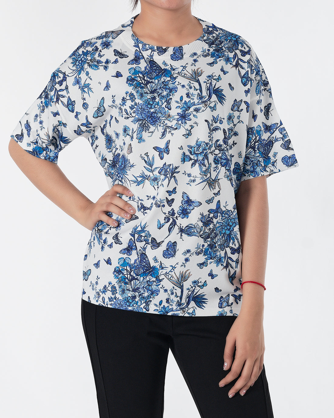 Floral Over Printed Lady Polo Shirt 15.90