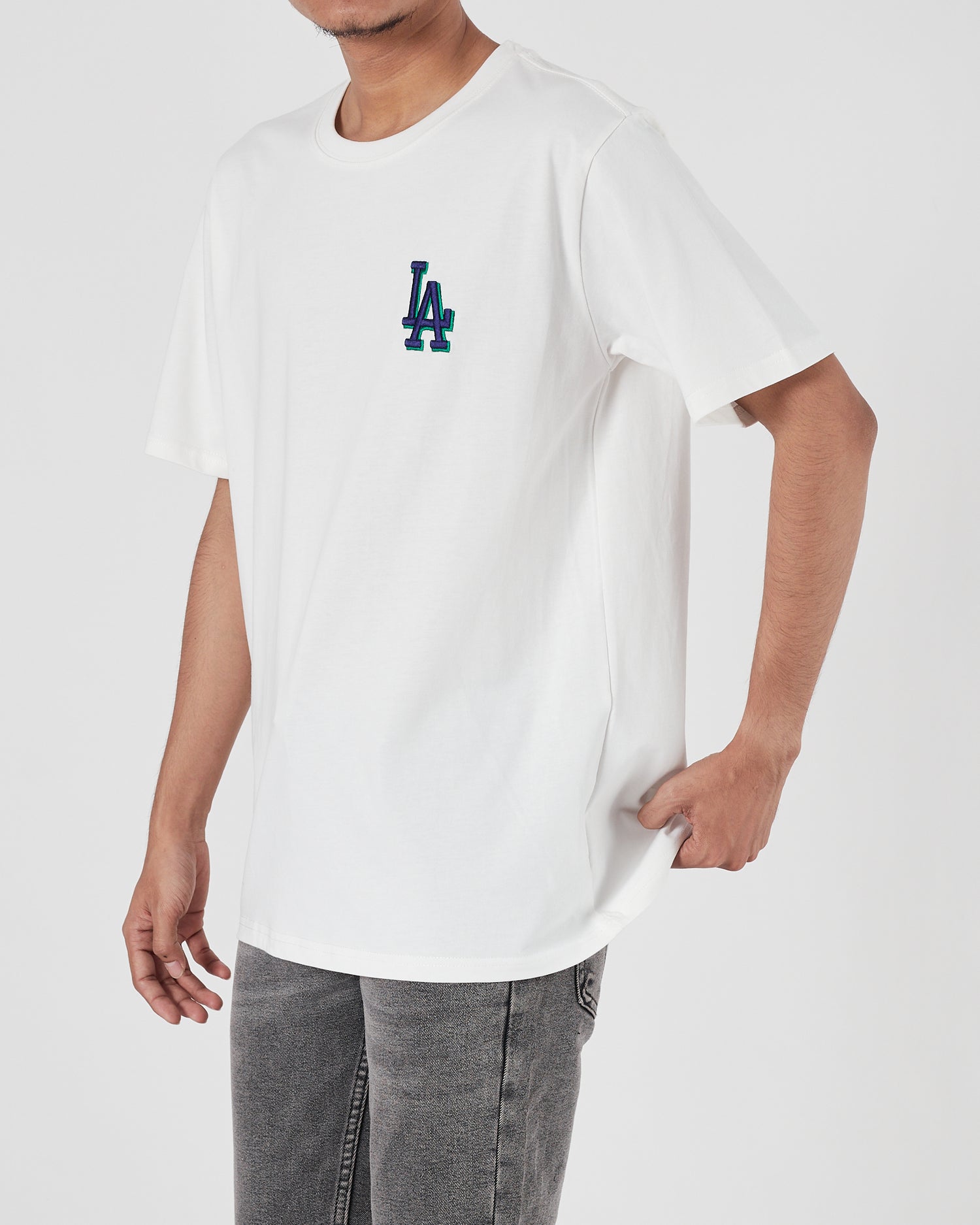 MLB LA Logo Printed Men White T-Shirt 16.90