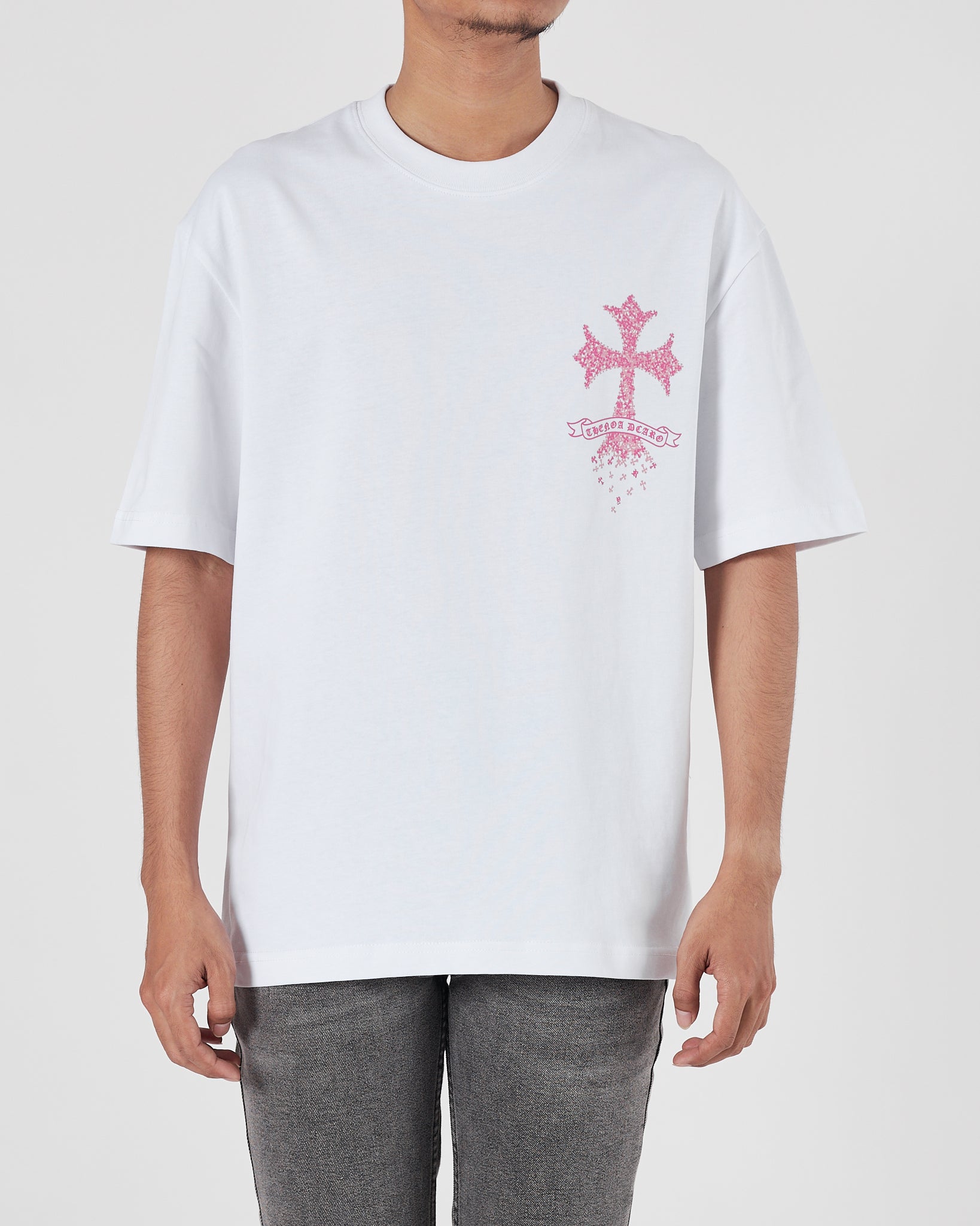 CH Pink Cross Back Logo Men White T-Shirt 19.90