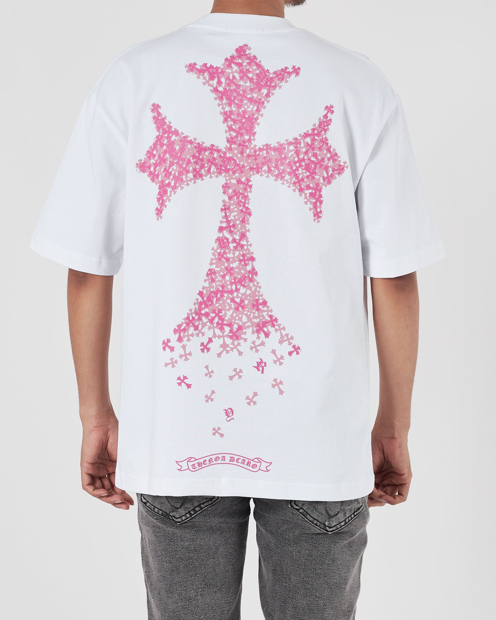 CH Pink Cross Back Logo Men White T-Shirt 19.90