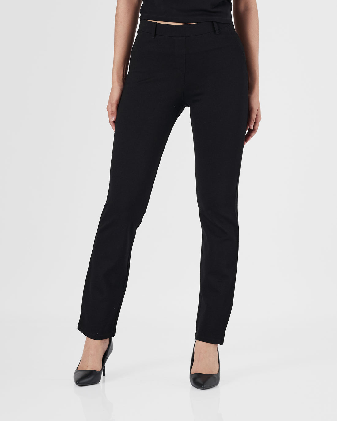QIN Straight Fit Lady Black Pants 14.90