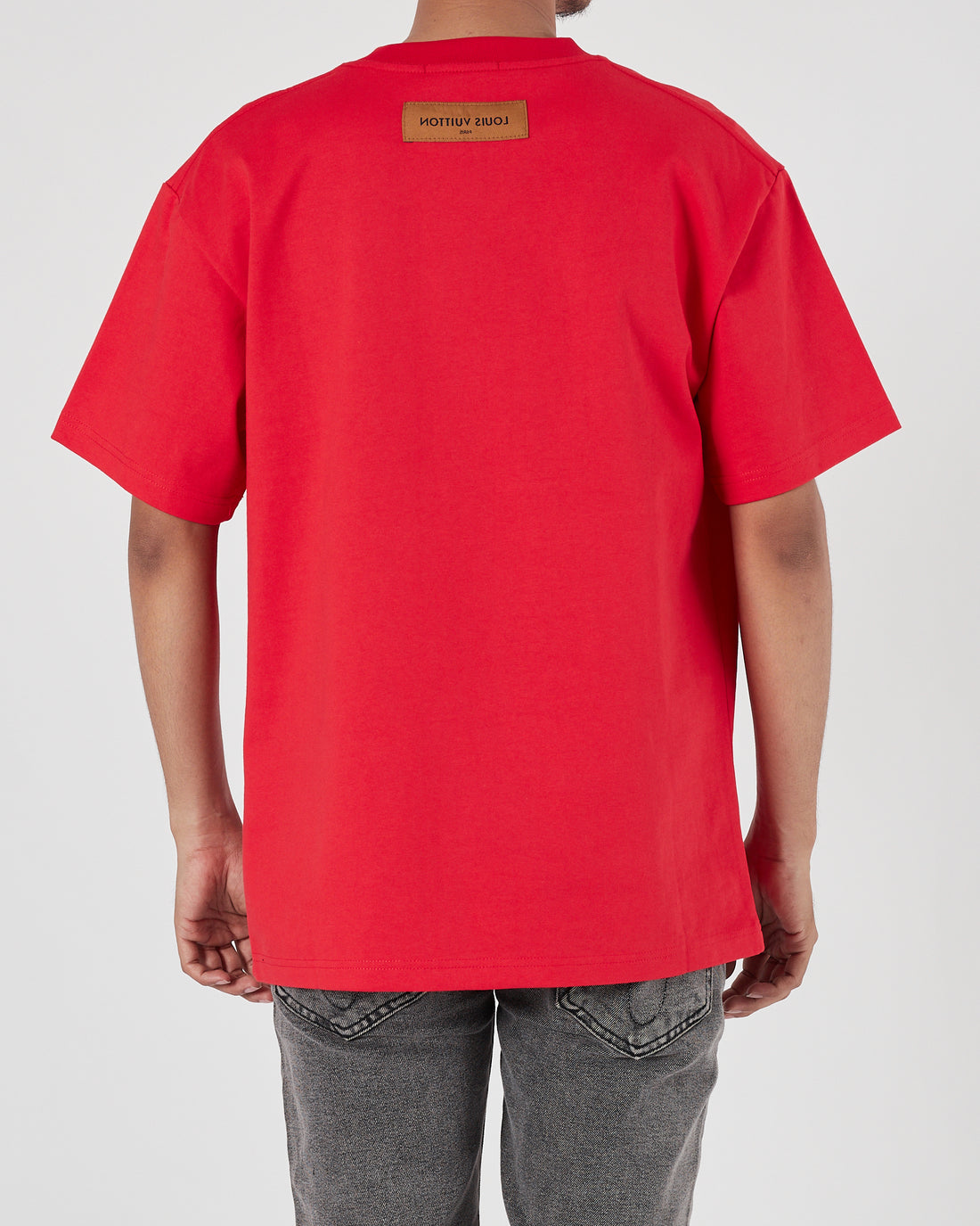 LV Snake Cartoon Printed Men Red T-Shirt 21.90