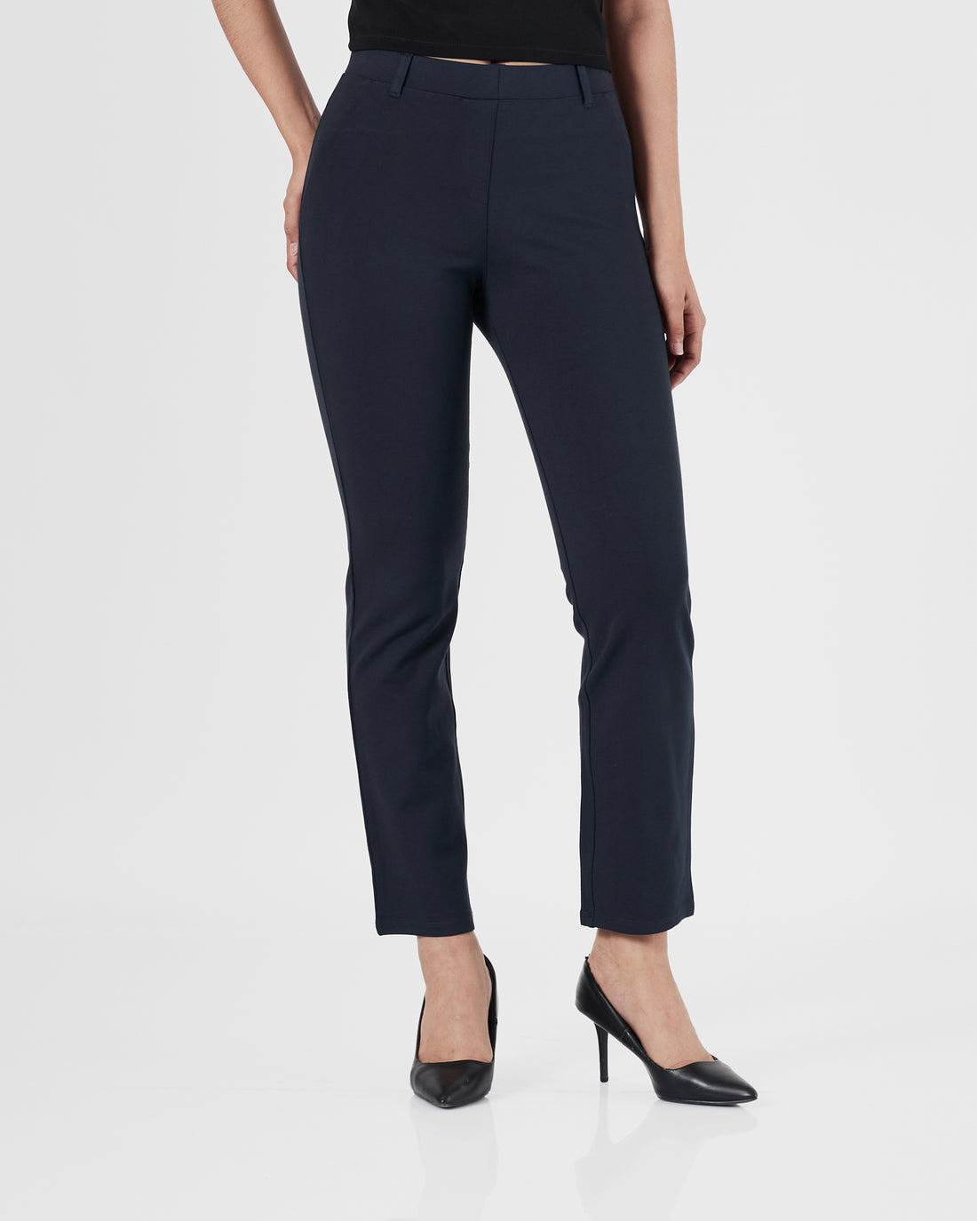 QIN Straight Fit Lady Blue Pants 14.90