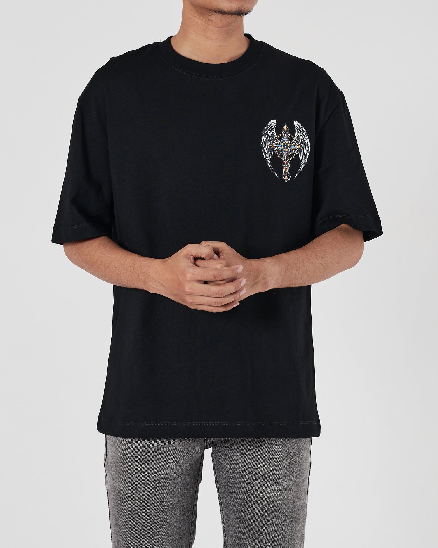 CH Angel Wing Logo Back Printed Men Black T-Shirt 20.90