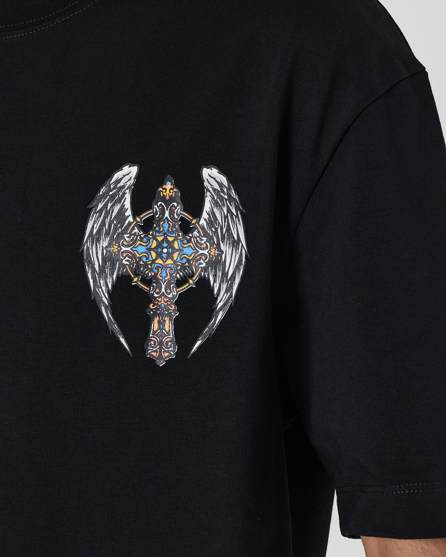 CH Angel Wing Logo Back Printed Men Black T-Shirt 20.90