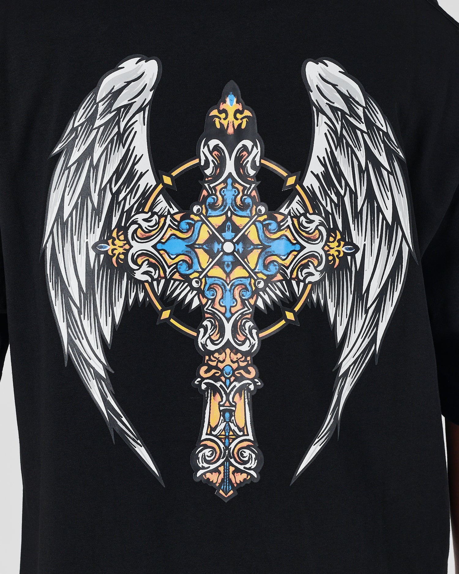 CH Angel Wing Logo Back Printed Men Black T-Shirt 20.90