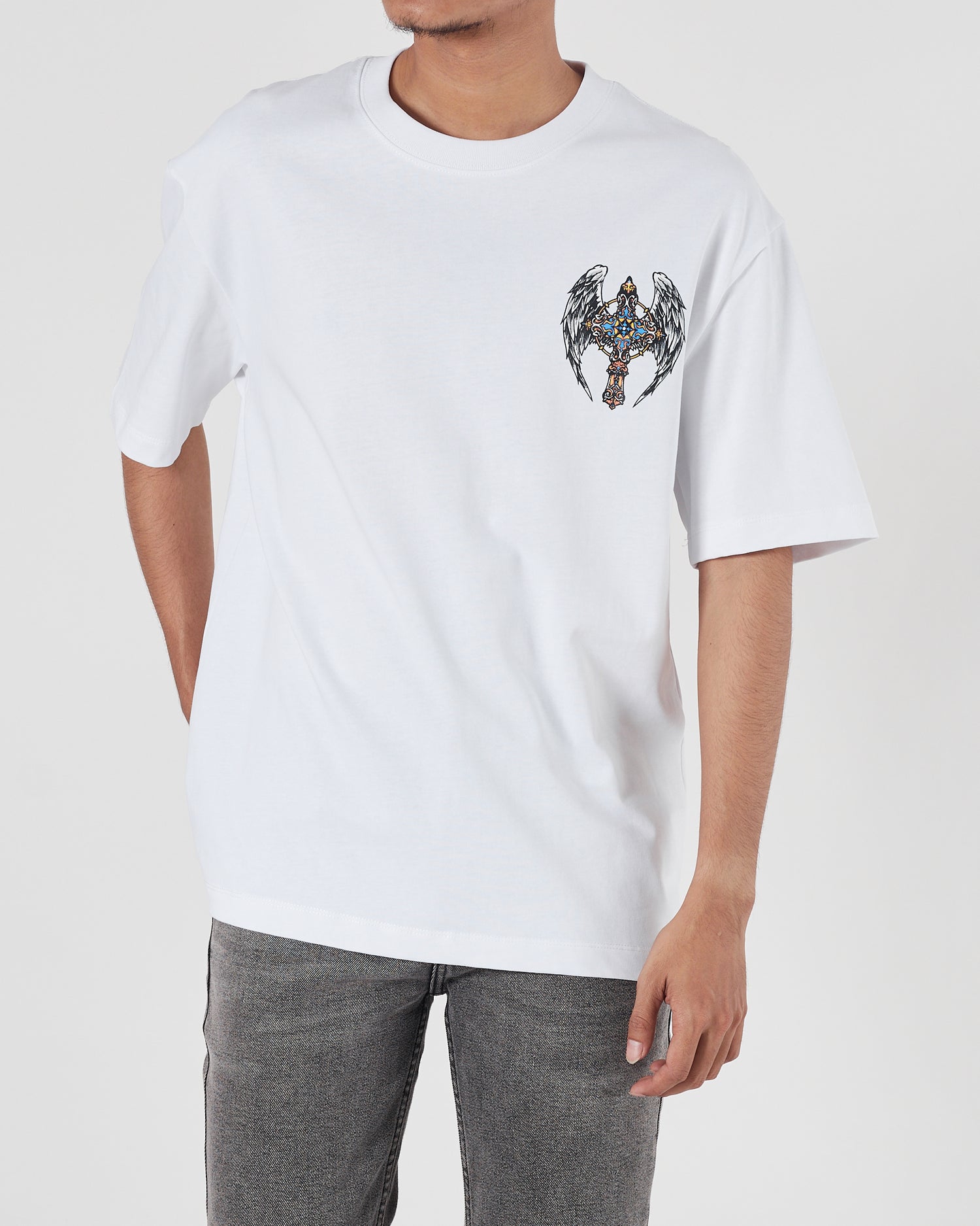 CH Angel Wing Logo Back Printed Men White T-Shirt 20.90