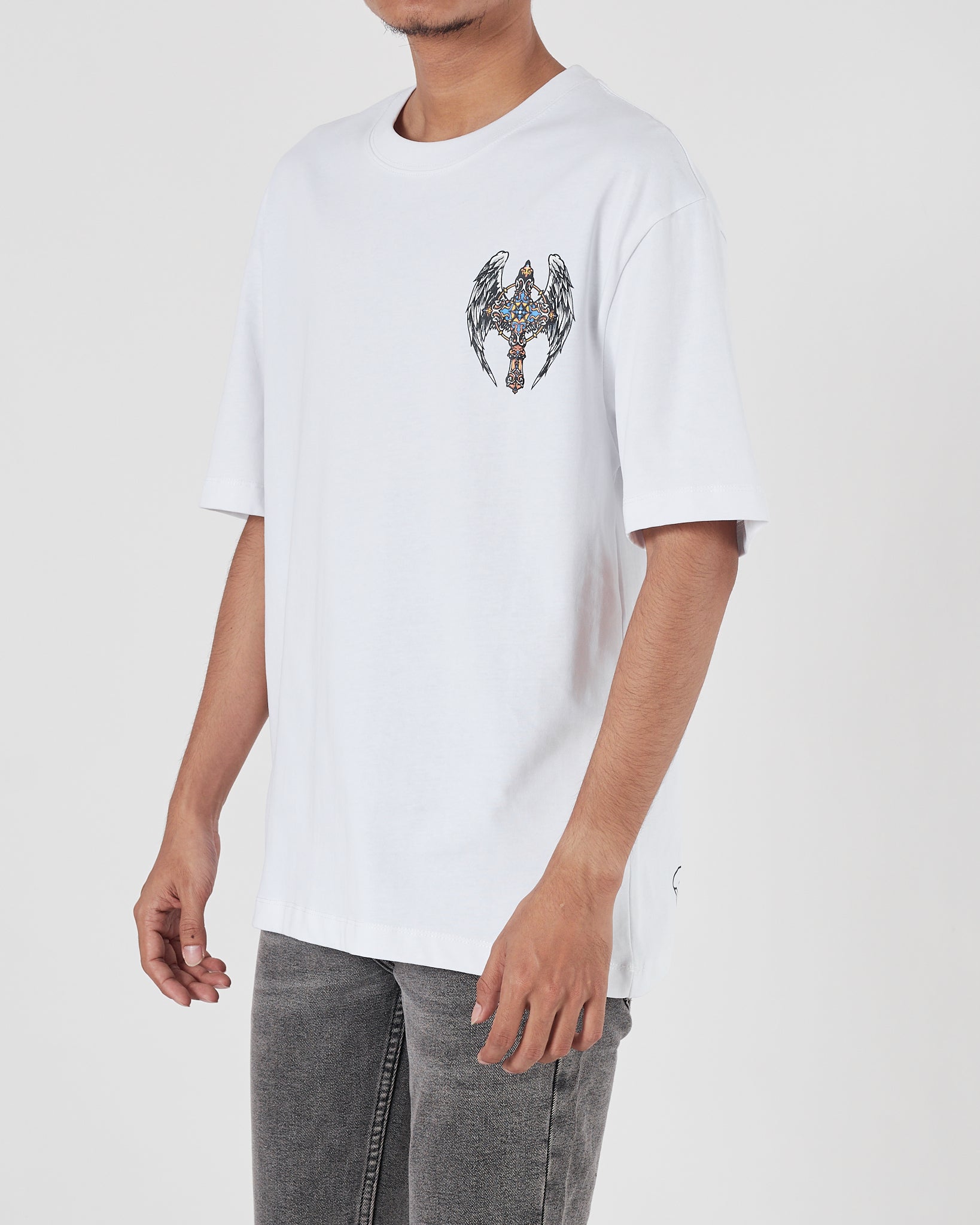 CH Angel Wing Logo Back Printed Men White T-Shirt 20.90