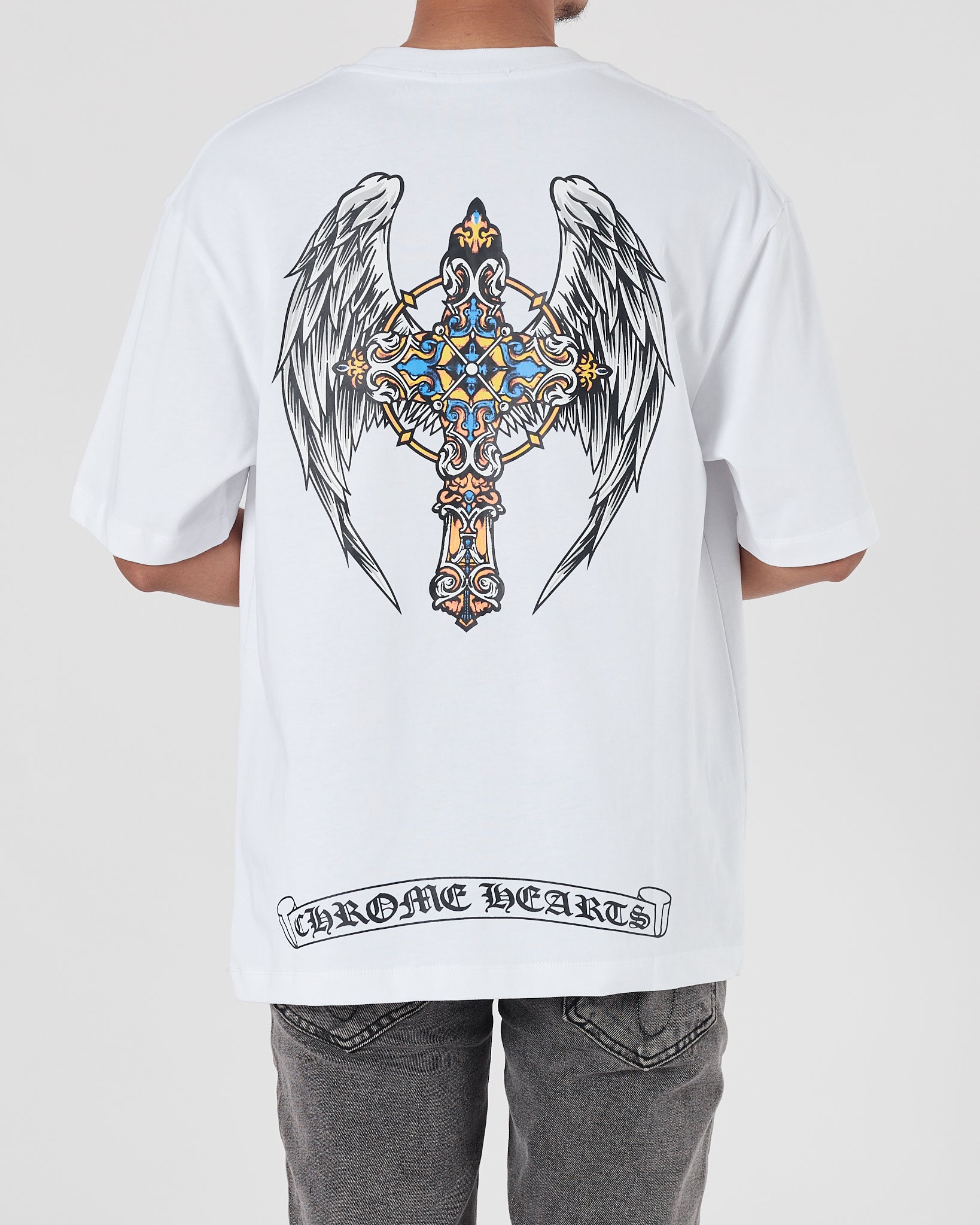 CH Angel Wing Logo Back Printed Men White T-Shirt 20.90