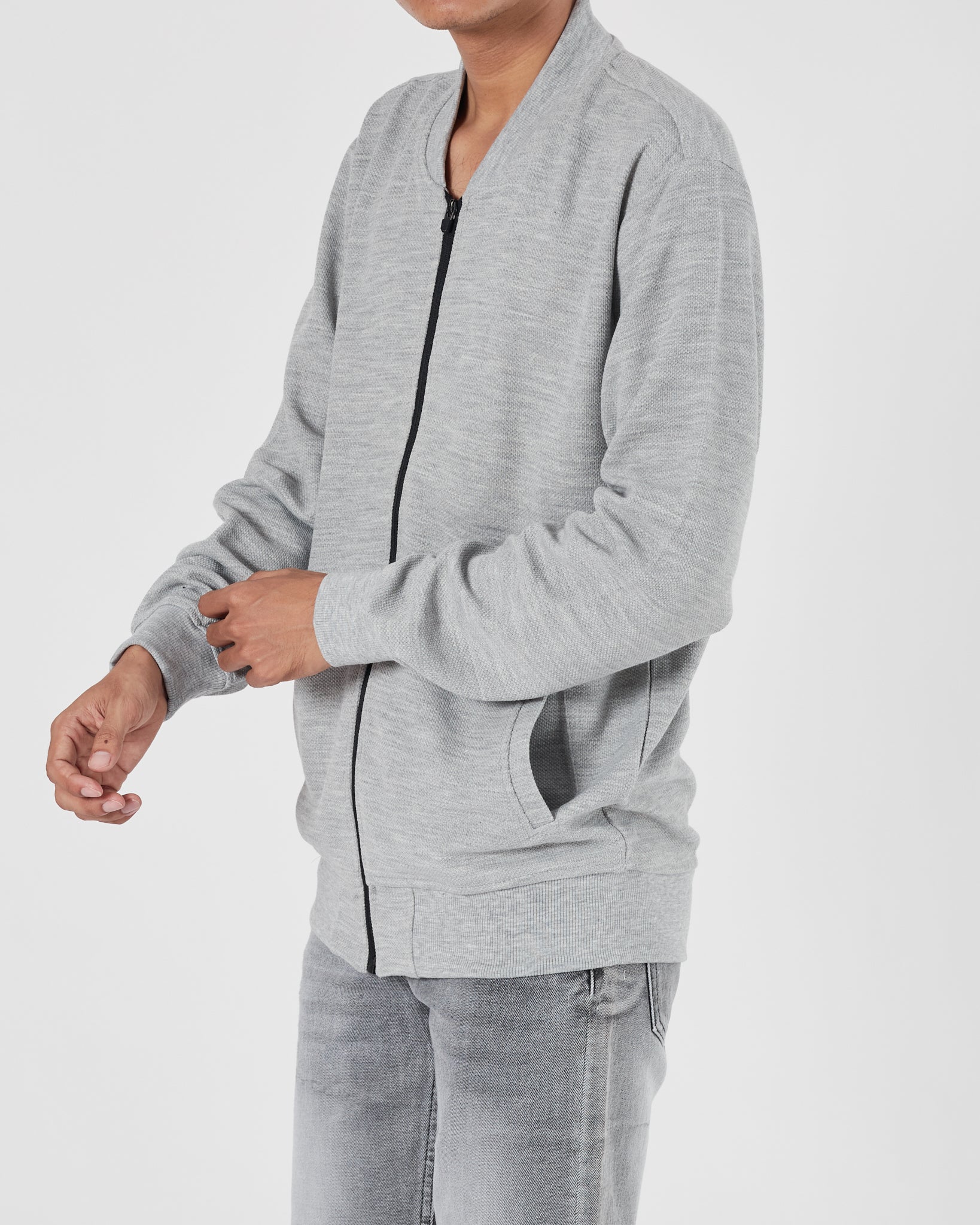 ZAR Plain Color Men Grey  Jacket 24.90
