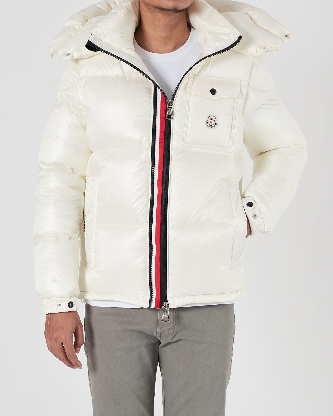 MON Puffy Men White Jacket 179