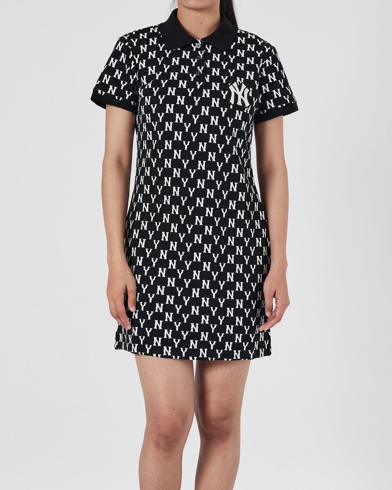 MLB NY Over Printed Lady Black Polo Dress 25.90