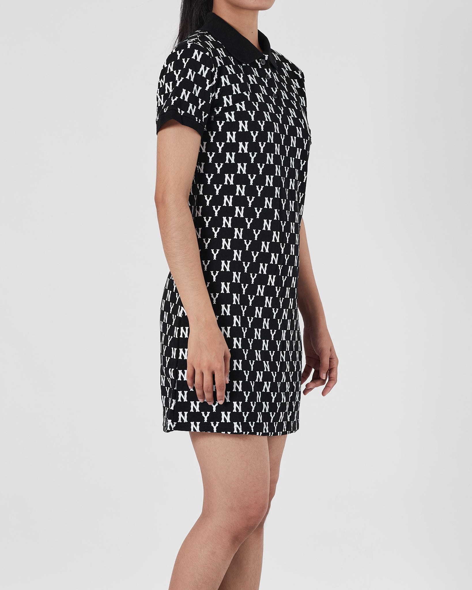 MLB NY Over Printed Lady Black Polo Dress 25.90