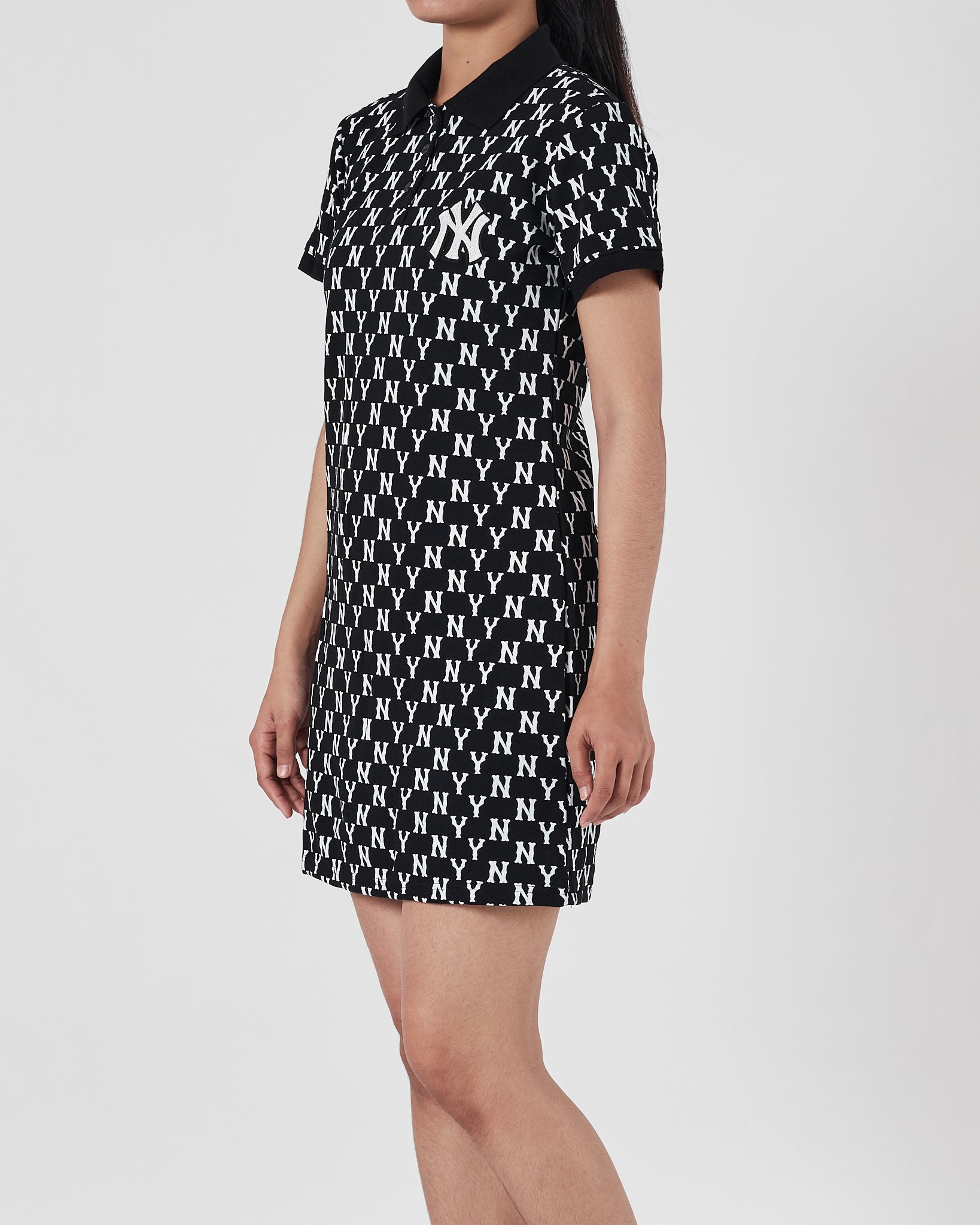 MLB NY Over Printed Lady Black Polo Dress 25.90