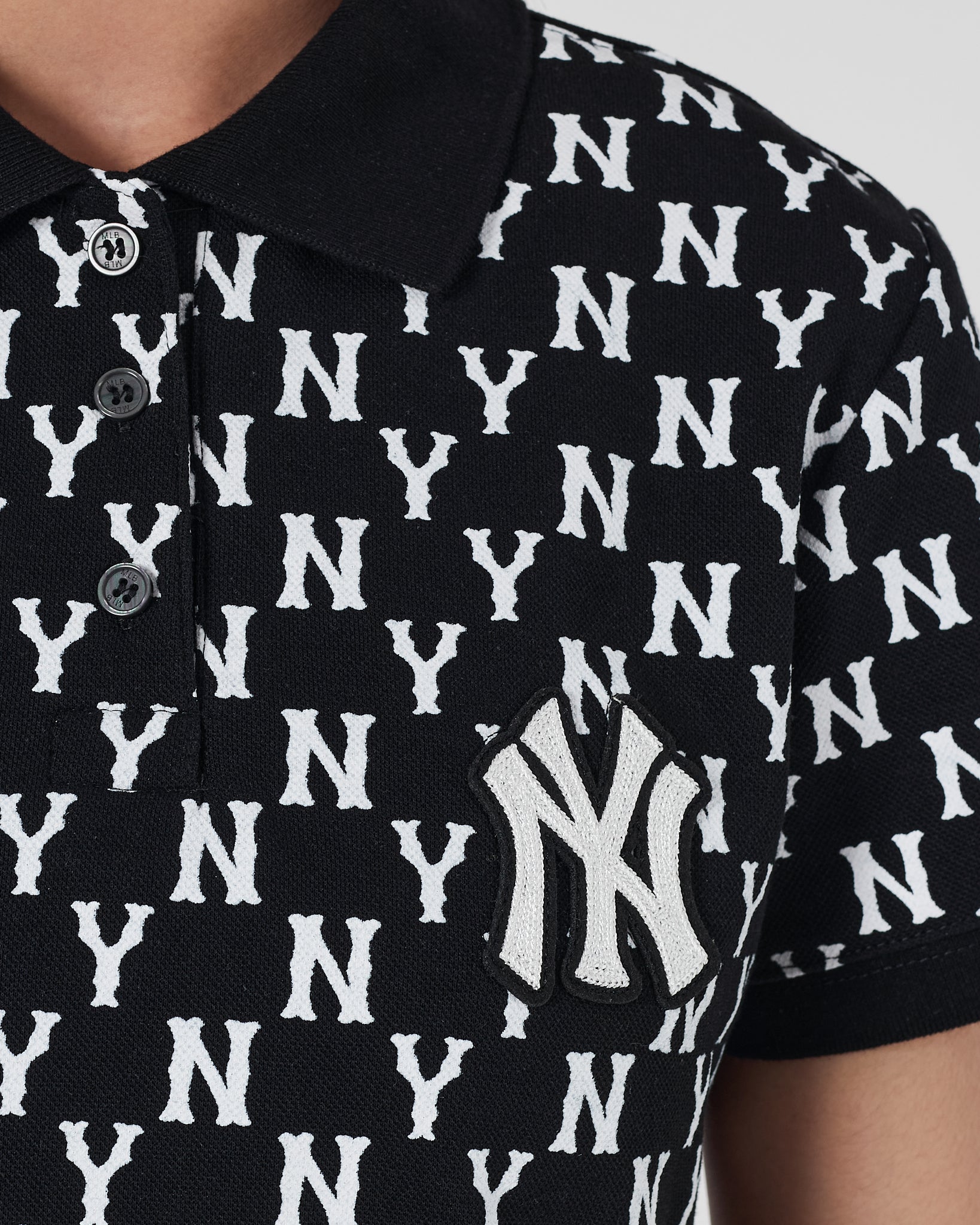 MLB NY Over Printed Lady Black Polo Dress 25.90