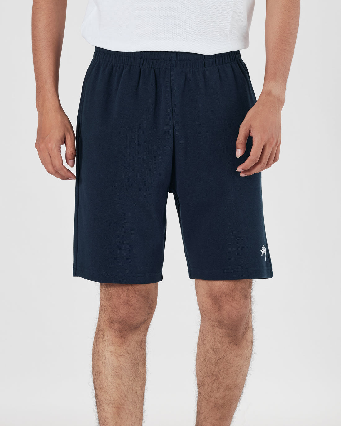 STU Logo Embroidered Men Blue Shorts 17.90