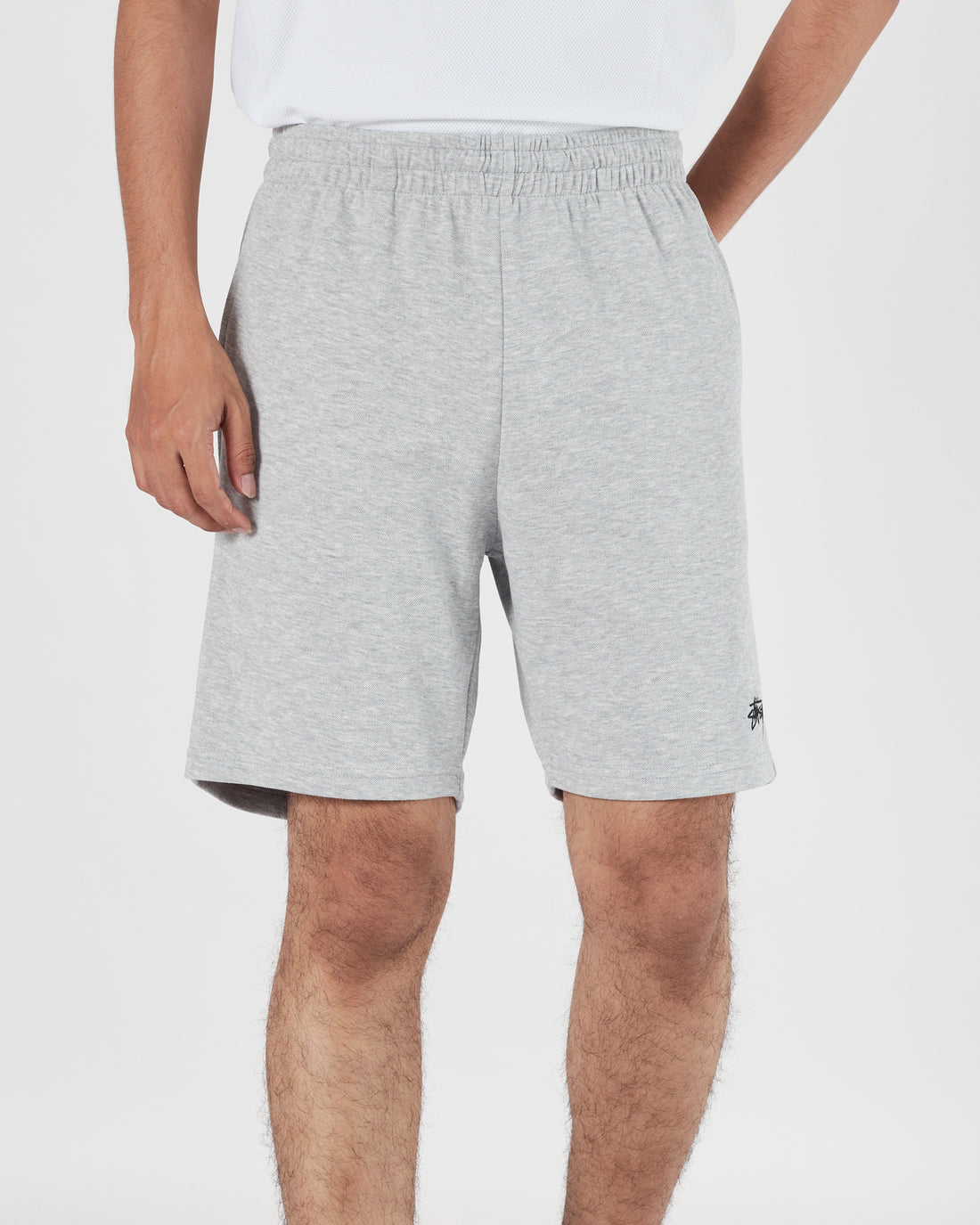 STU Logo Embroidered Men Grey Shorts 17.90