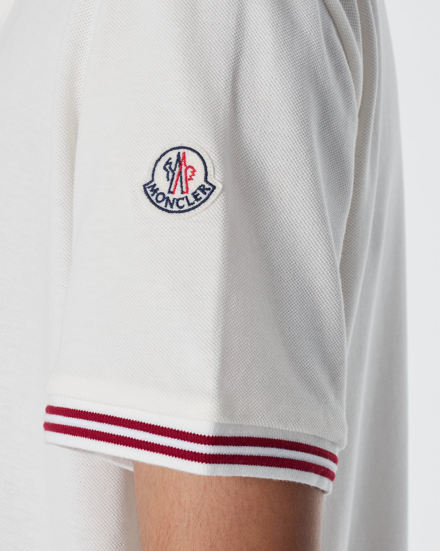 MON Collar Striped Men White Polo Shirt 20.90