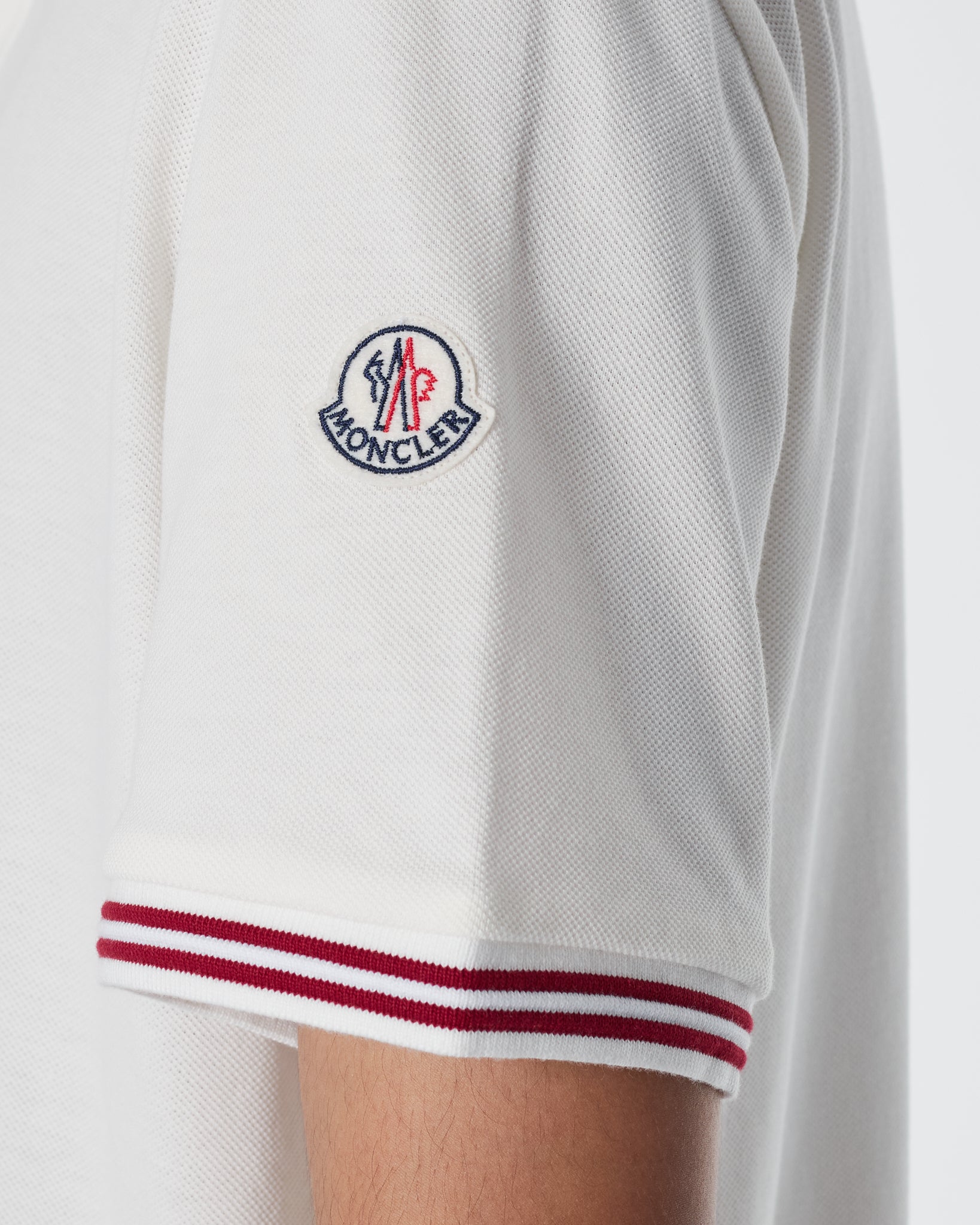 MON Collar Striped Men White Polo Shirt 20.90