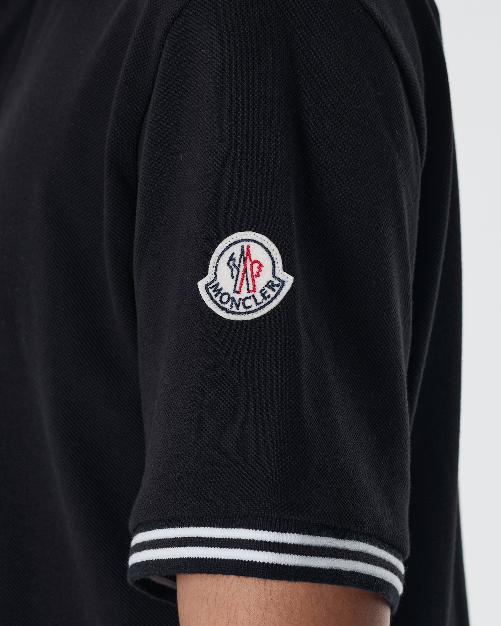 MON Collar Striped Men Black Polo Shirt 20.90