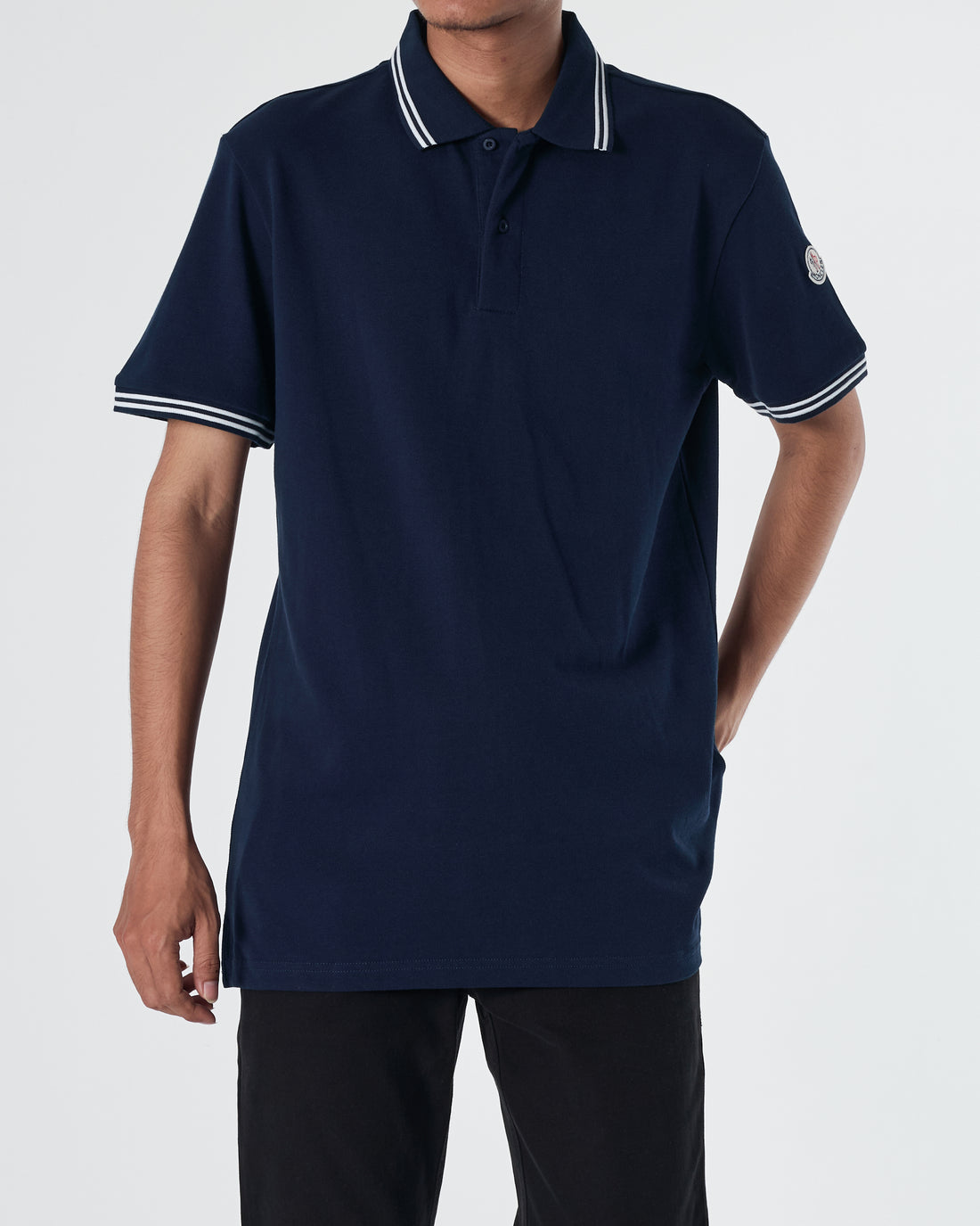 MON Collar Striped Men Blue Polo Shirt 20.90