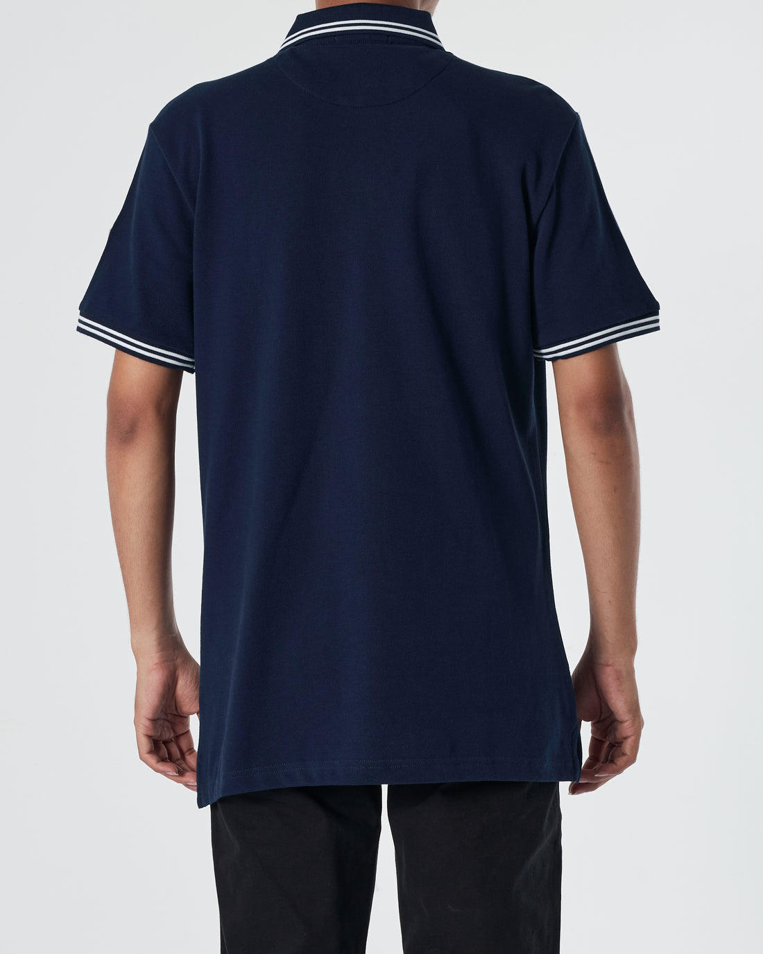 MON Collar Striped Men Blue Polo Shirt 20.90